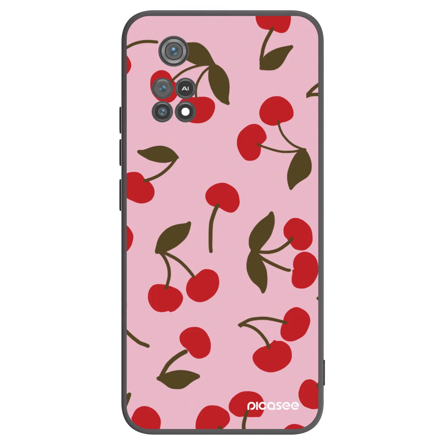 Picasee Μαύρη θήκη σιλικόνης για Xiaomi Poco M4 Pro - Cherry