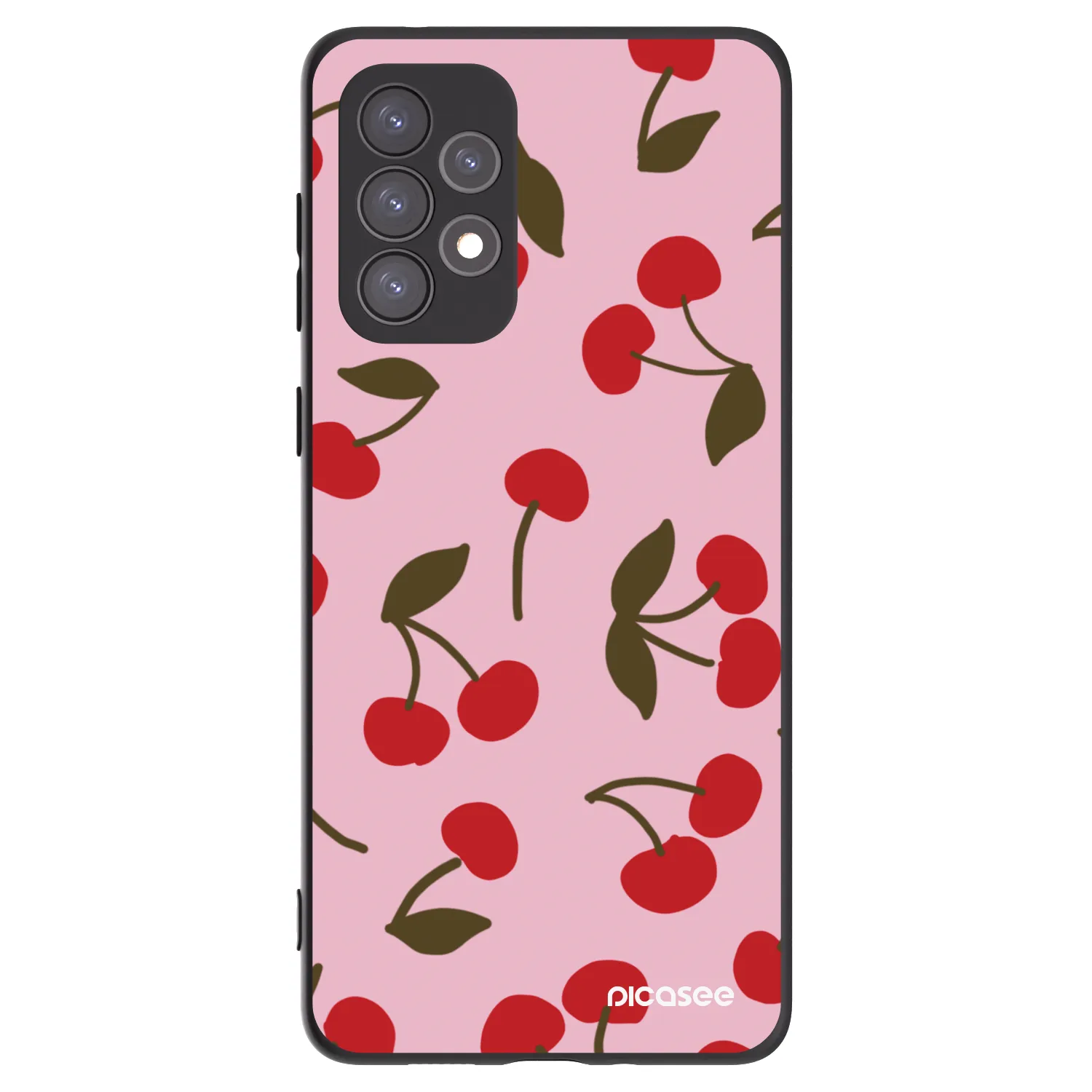 Picasee Μαύρη θήκη σιλικόνης για Samsung Galaxy A73 5G - Cherry
