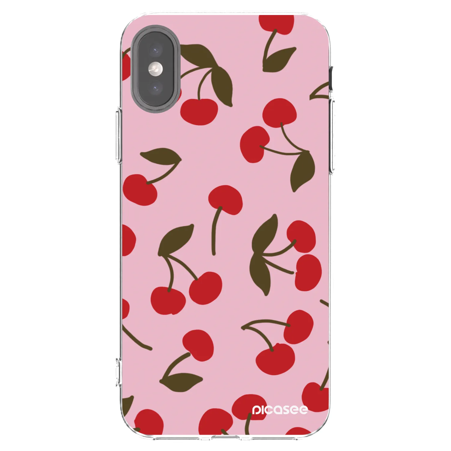 Picasee διαφανής θήκη σιλικόνης Apple iPhone X/XS - Cherry