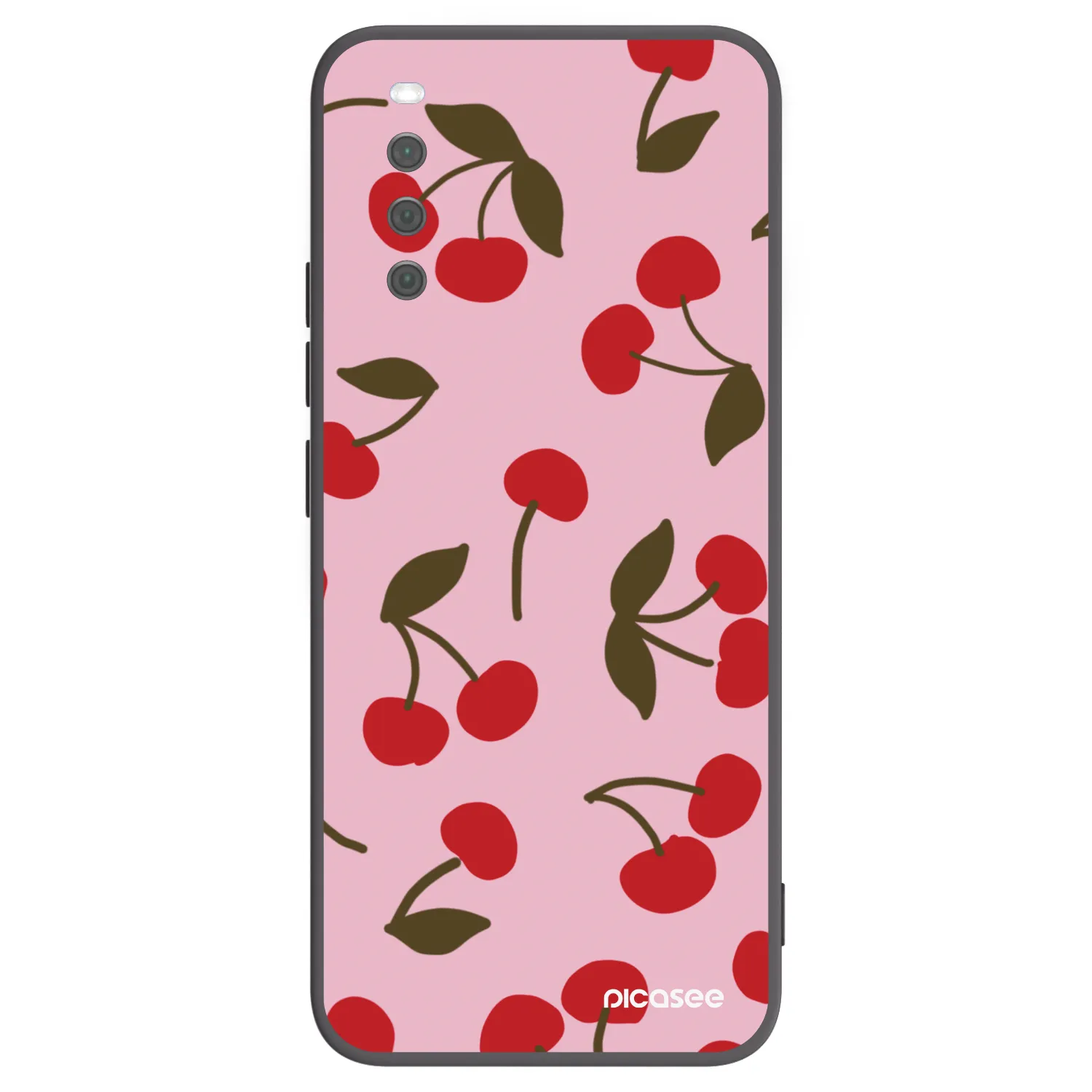 Picasee Μαύρη θήκη σιλικόνης για Sony Xperia 10 III - Cherry