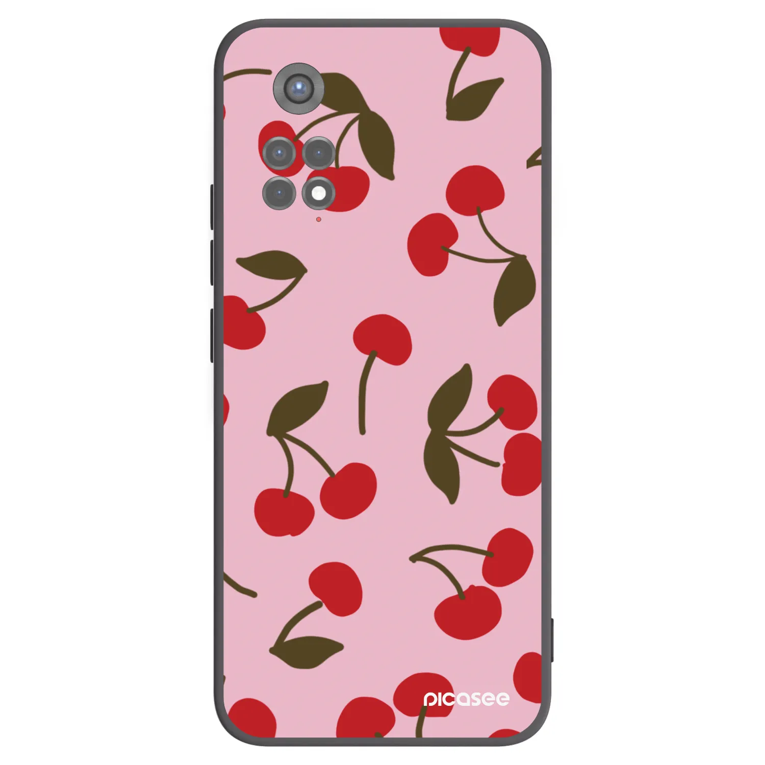 Picasee Μαύρη θήκη σιλικόνης για Xiaomi Redmi Note 11S 5G - Cherry