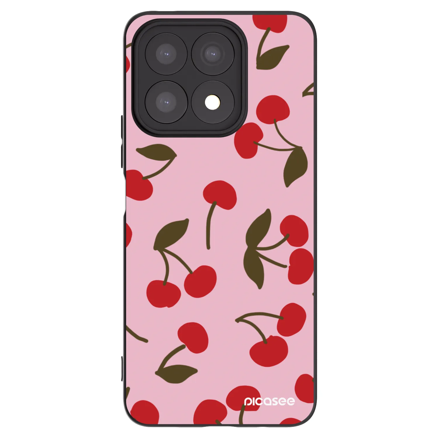 Picasee Μαύρη θήκη σιλικόνης για Honor X8a - Cherry