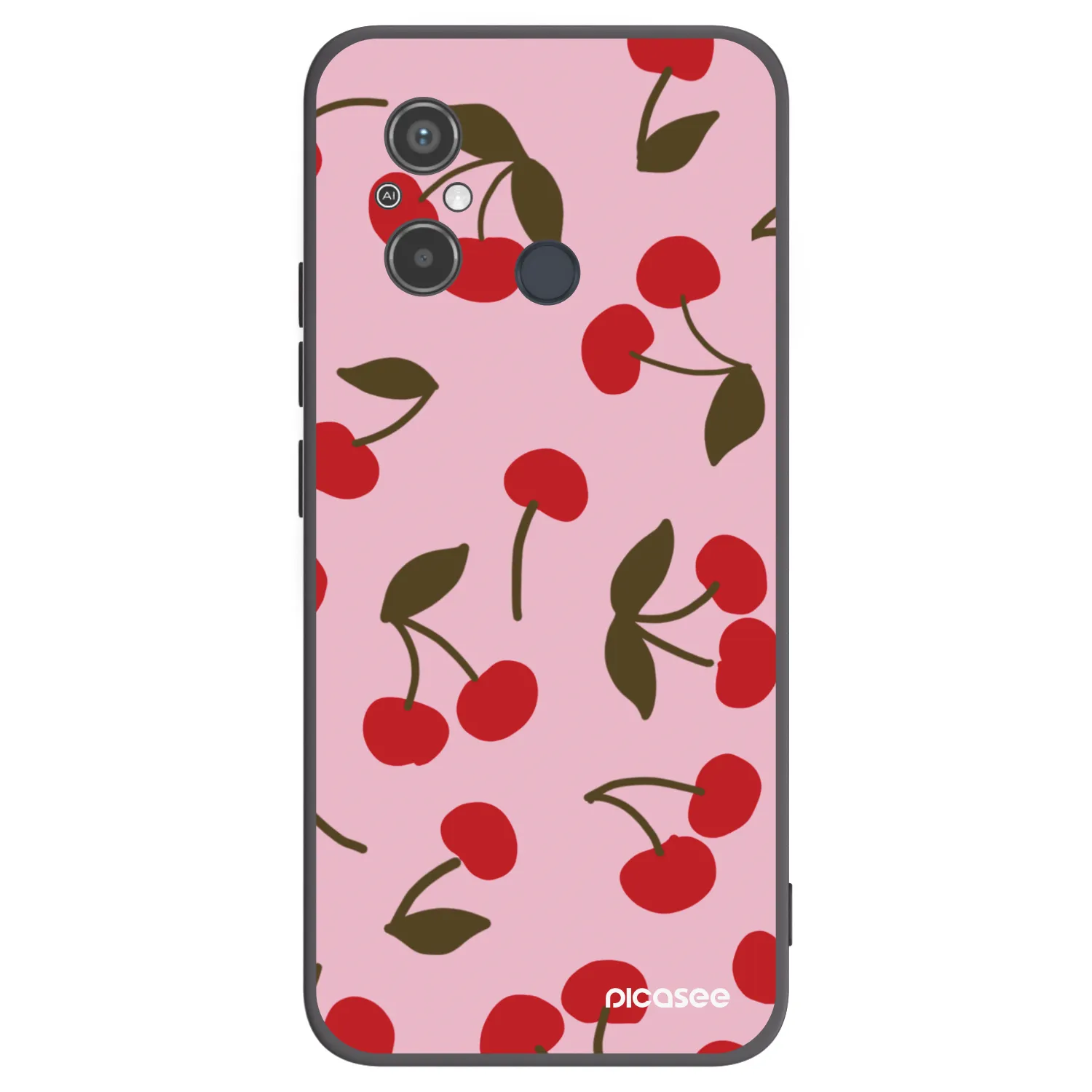 Picasee Μαύρη θήκη σιλικόνης για Xiaomi Redmi 12C - Cherry