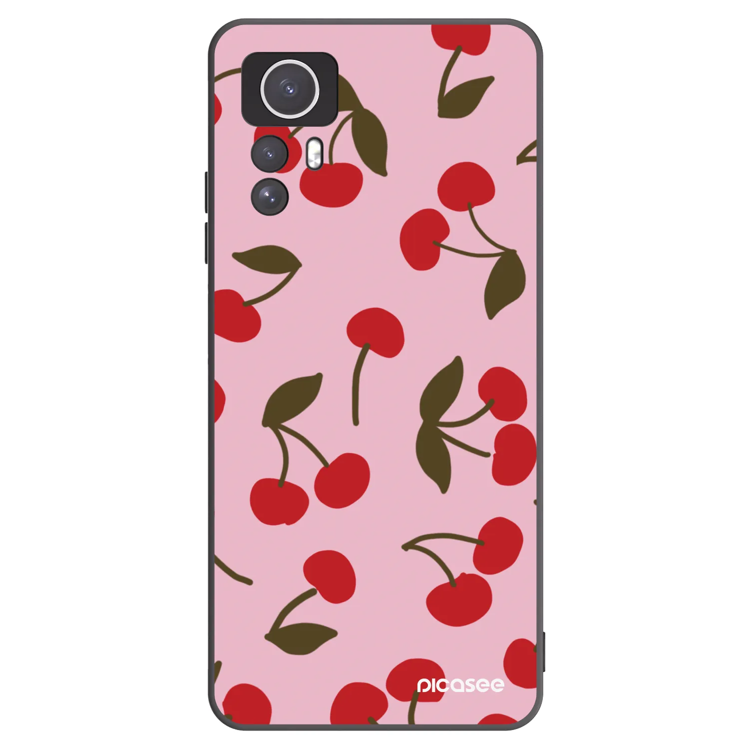 Picasee Μαύρη θήκη σιλικόνης για Xiaomi Redmi Note 12S - Cherry