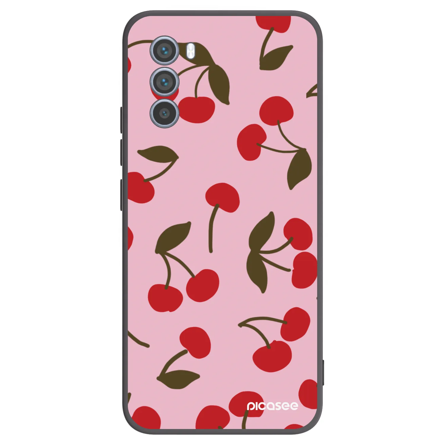 Picasee Μαύρη θήκη σιλικόνης για Motorola Moto G62 - Cherry