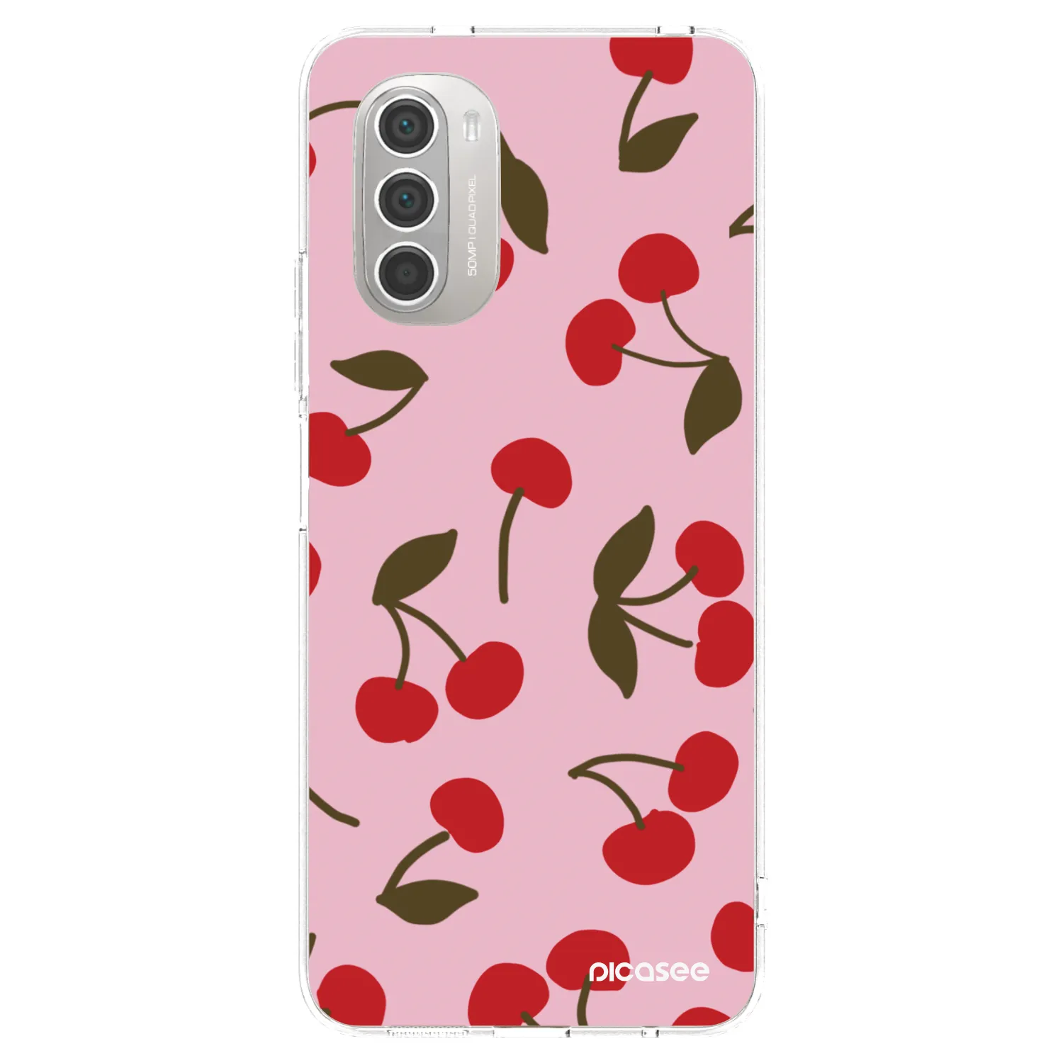 Picasee διαφανής θήκη σιλικόνης Motorola Moto G51 - Cherry