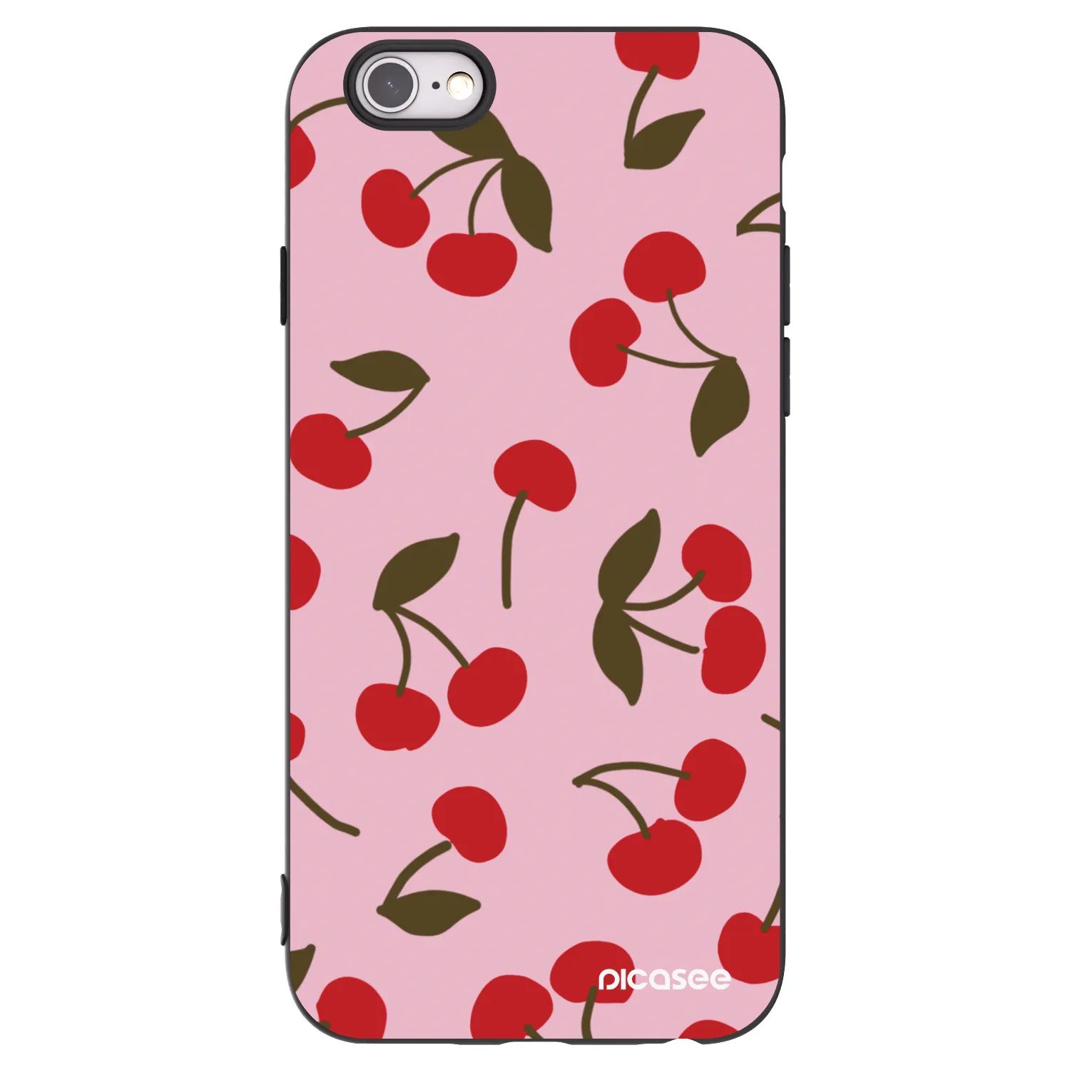 Picasee Μαύρη θήκη σιλικόνης για Apple iPhone 6/6S - Cherry