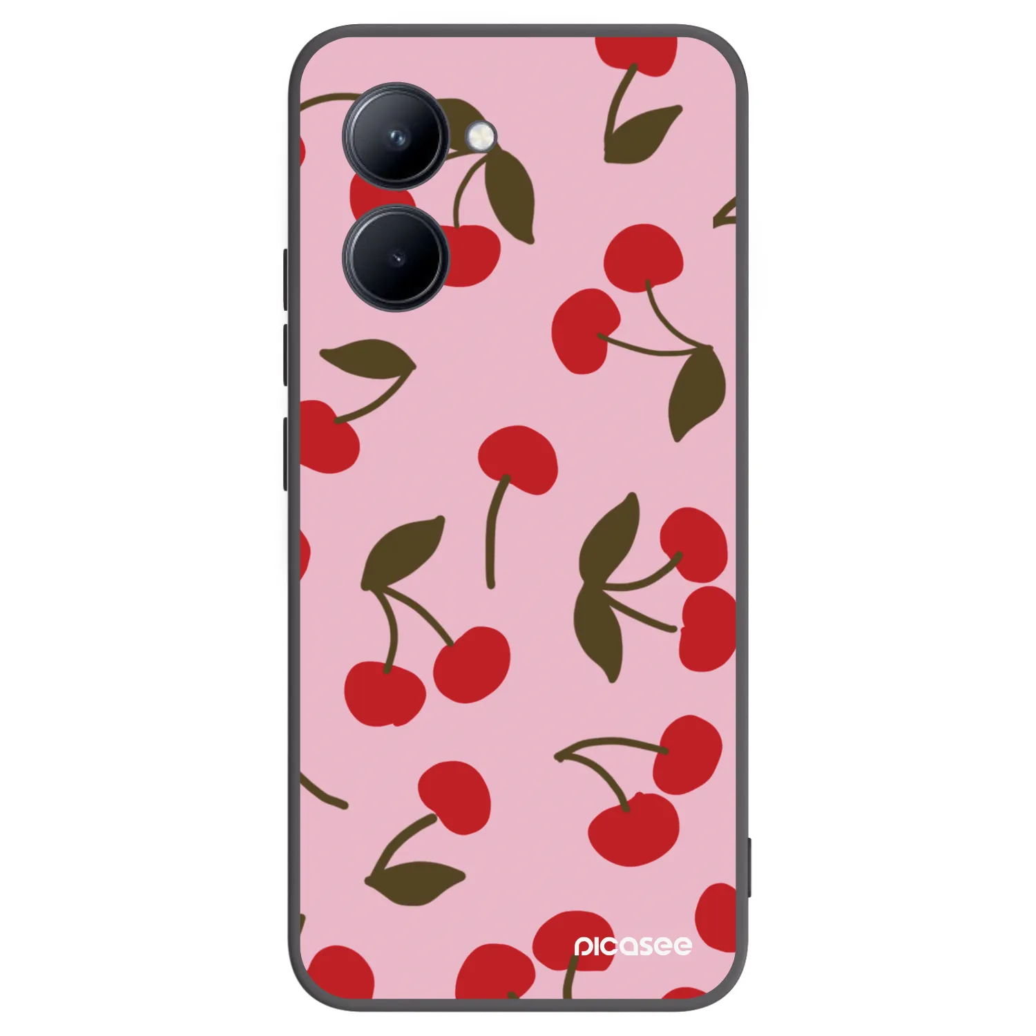 Picasee Μαύρη θήκη σιλικόνης για Realme C33 (2023) - Cherry