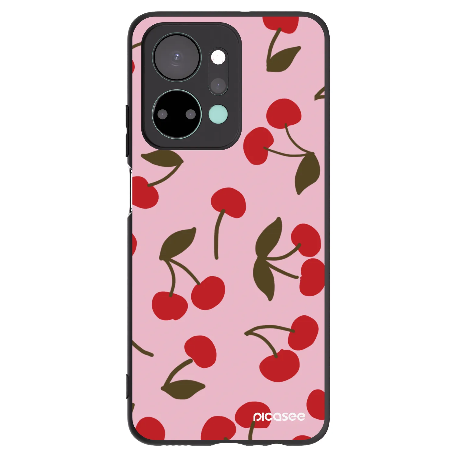 Picasee Μαύρη θήκη σιλικόνης για Honor X7a - Cherry