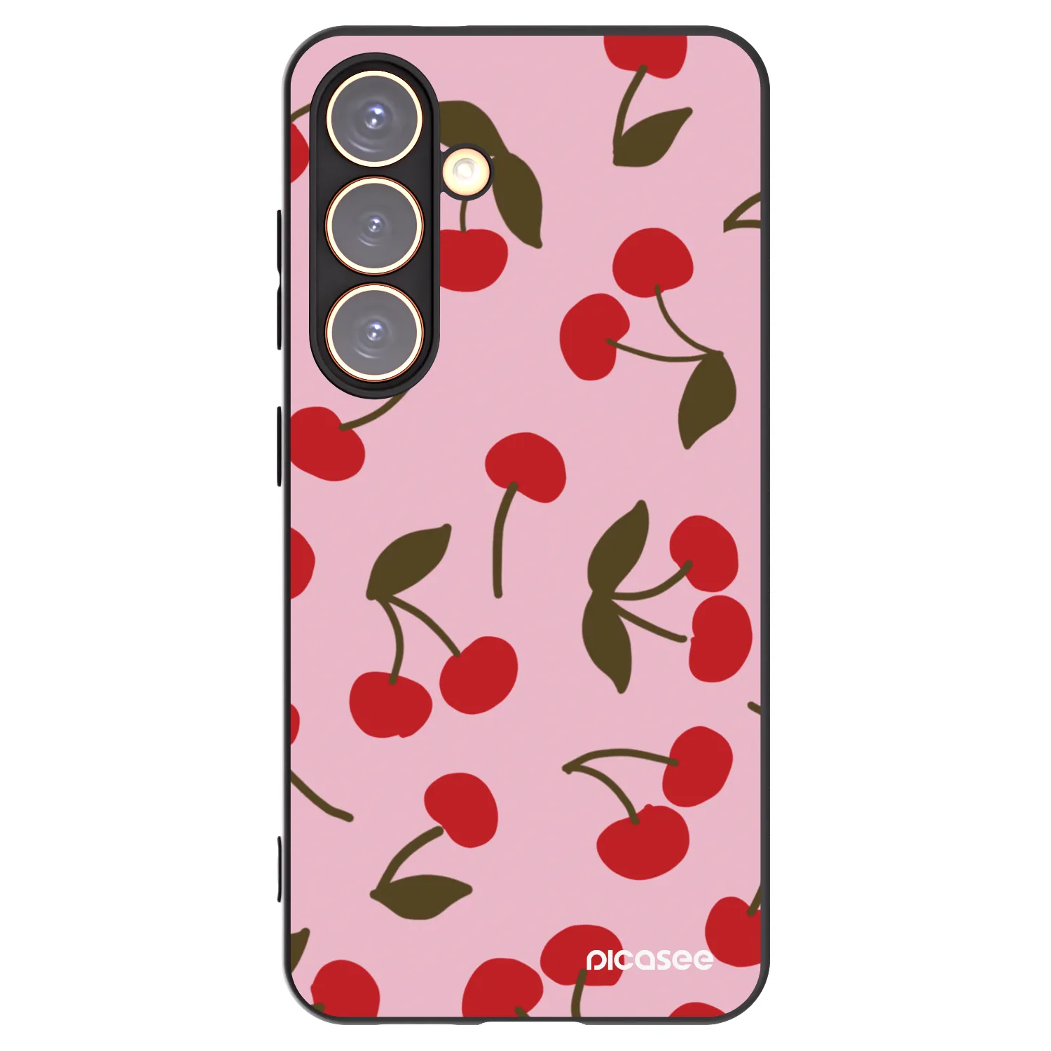 Picasee Μαύρη θήκη σιλικόνης για Samsung Galaxy S24 S921B 5G - Cherry