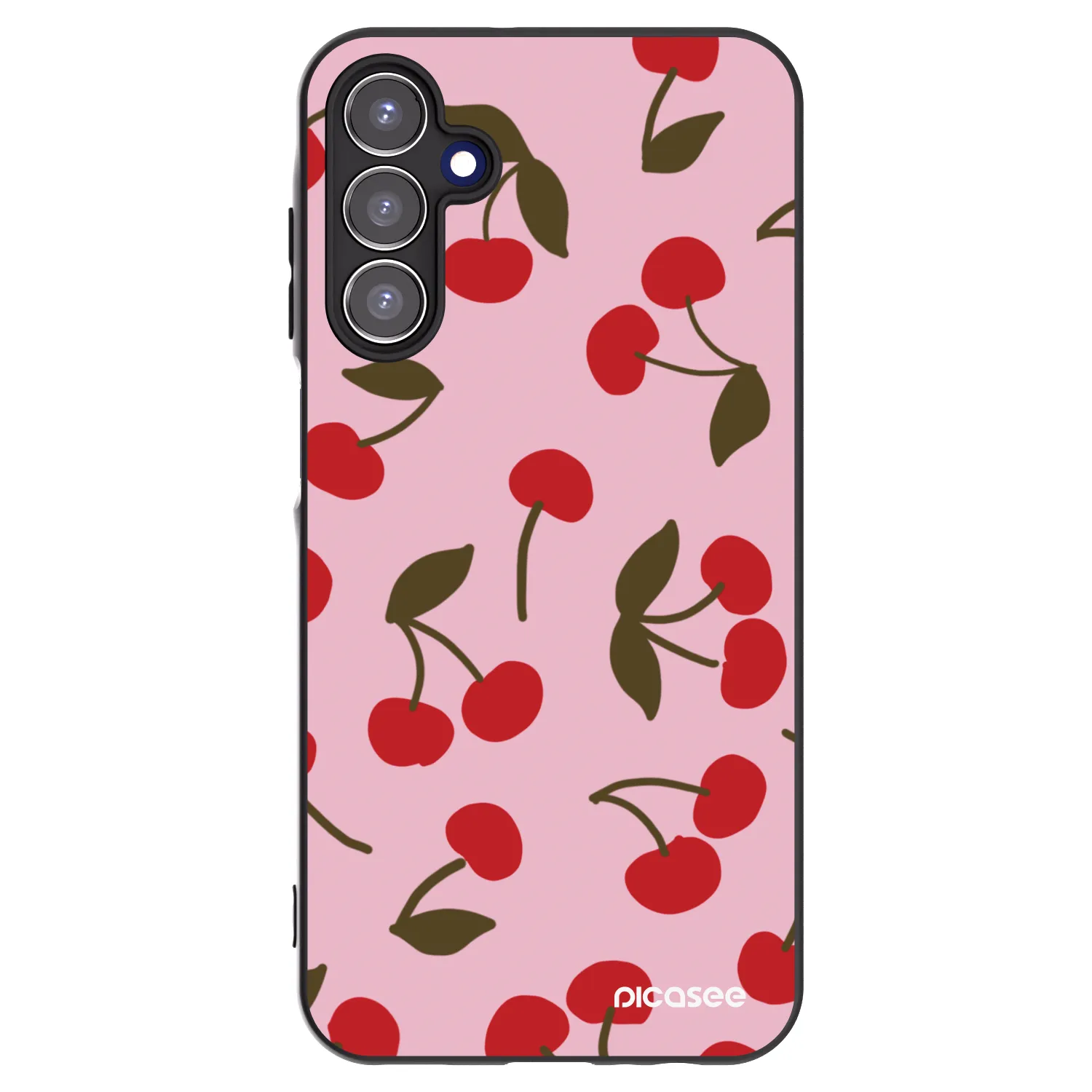 Picasee Μαύρη θήκη σιλικόνης για Samsung Galaxy A15 A155F 4G - Cherry