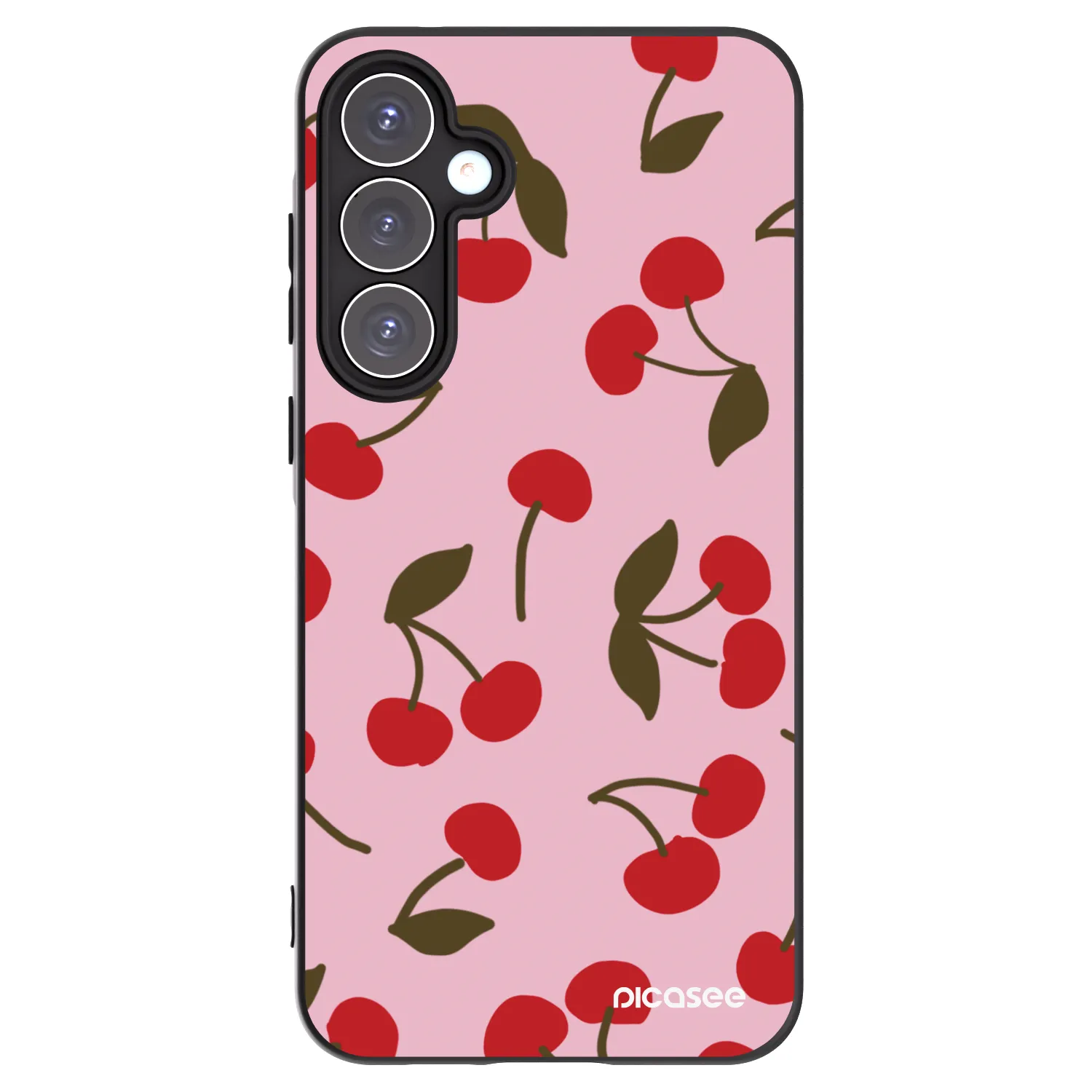 Picasee Μαύρη θήκη σιλικόνης για Samsung Galaxy A55 5G A556B - Cherry