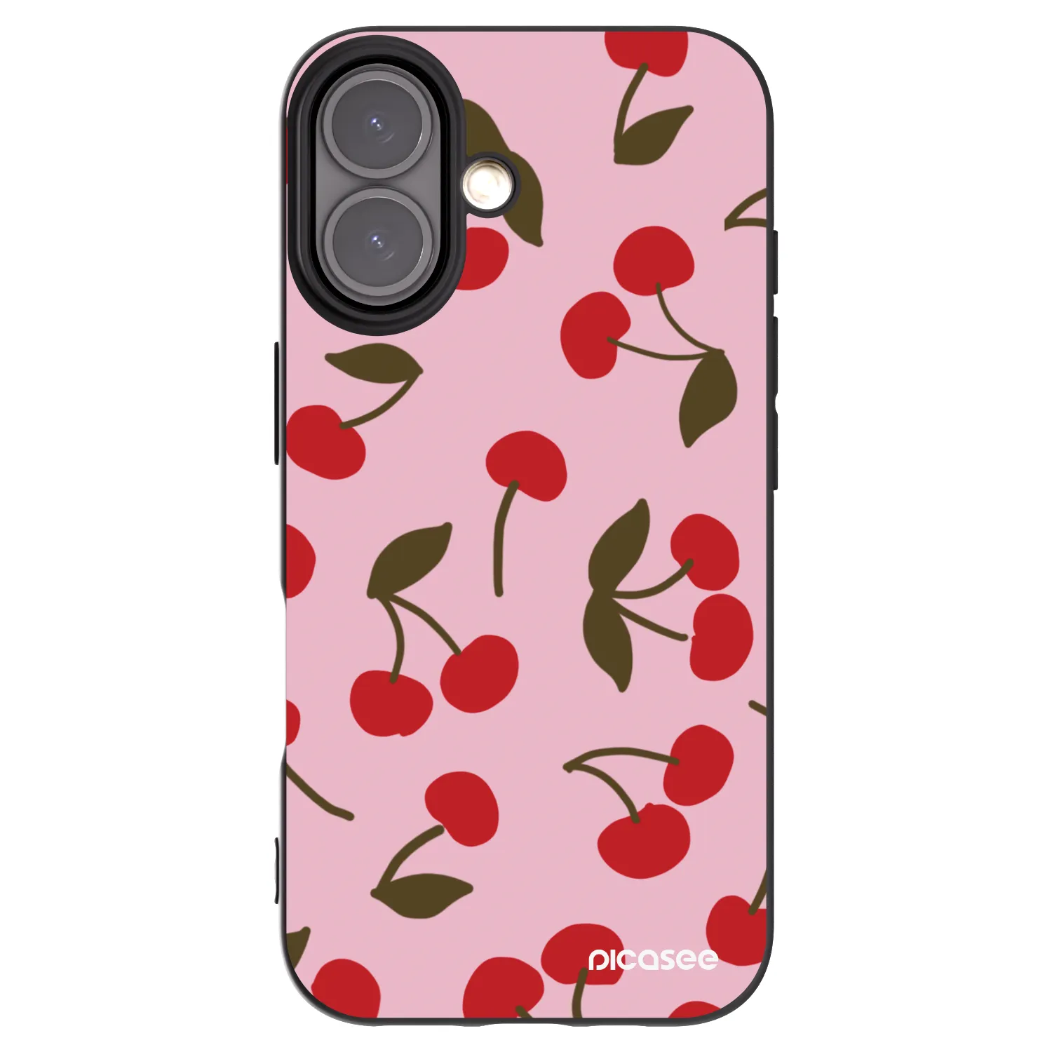 Picasee Μαύρη θήκη σιλικόνης για Apple iPhone 16 - Cherry