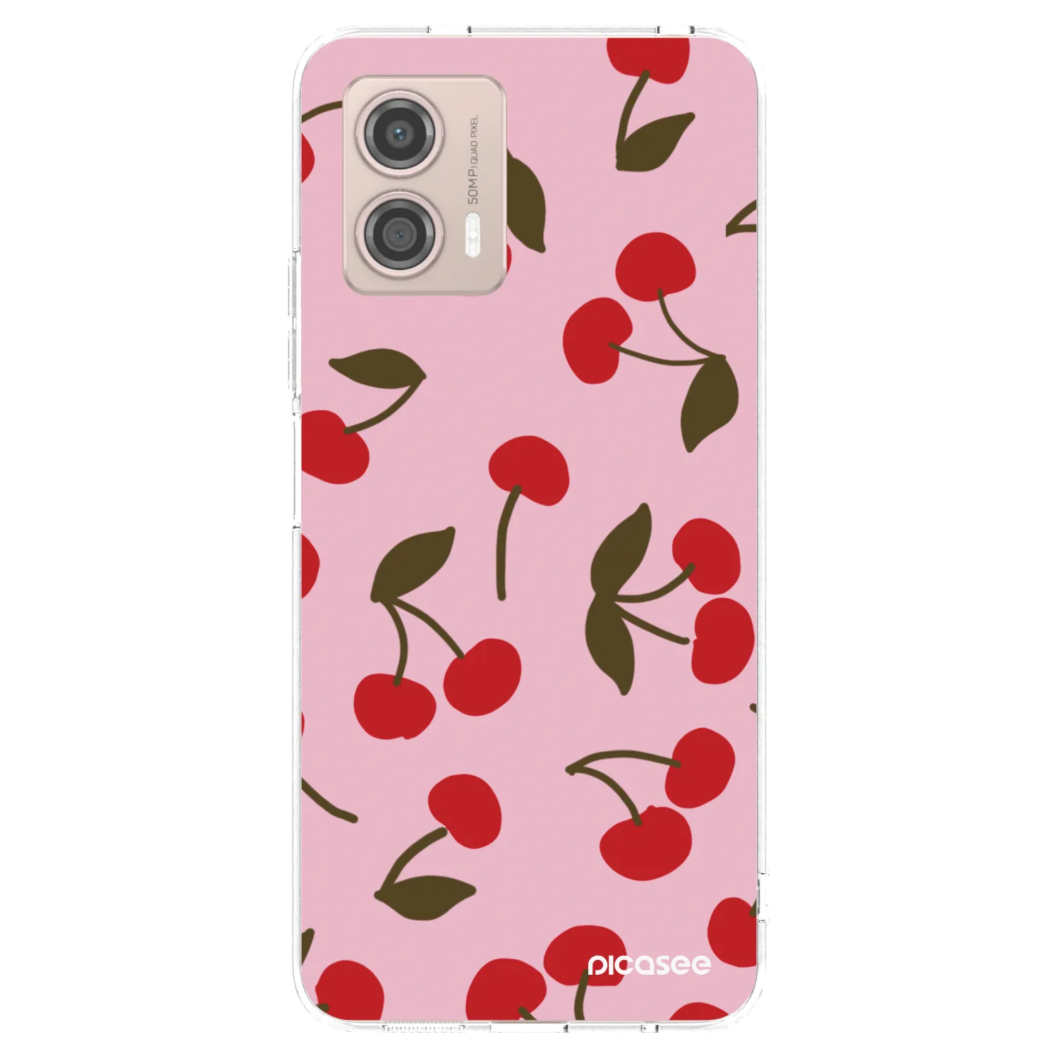 Picasee διαφανής θήκη σιλικόνης Motorola Moto G53 5G - Cherry