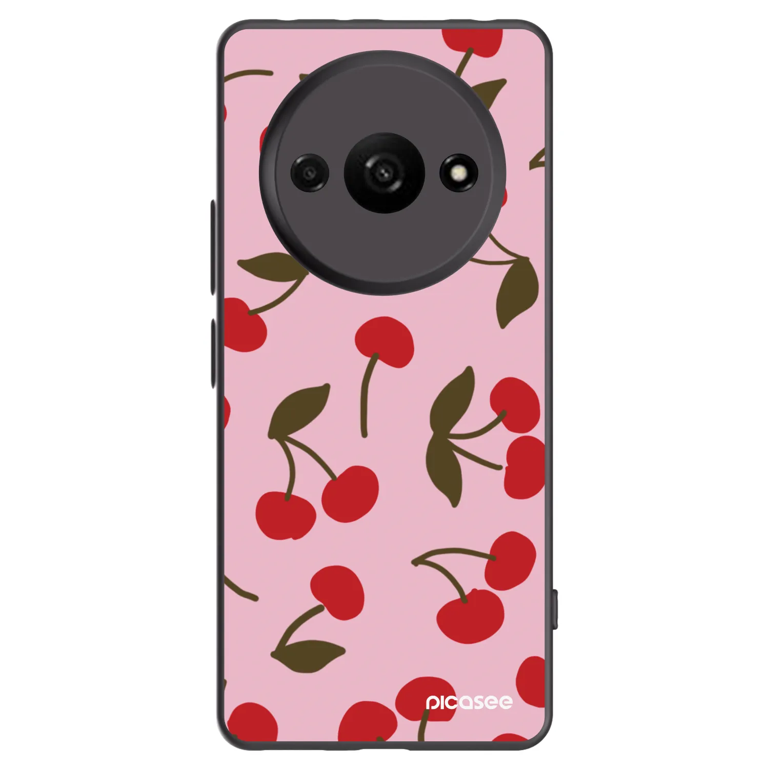 Picasee Μαύρη θήκη σιλικόνης για Xiaomi Redmi A3 - Cherry