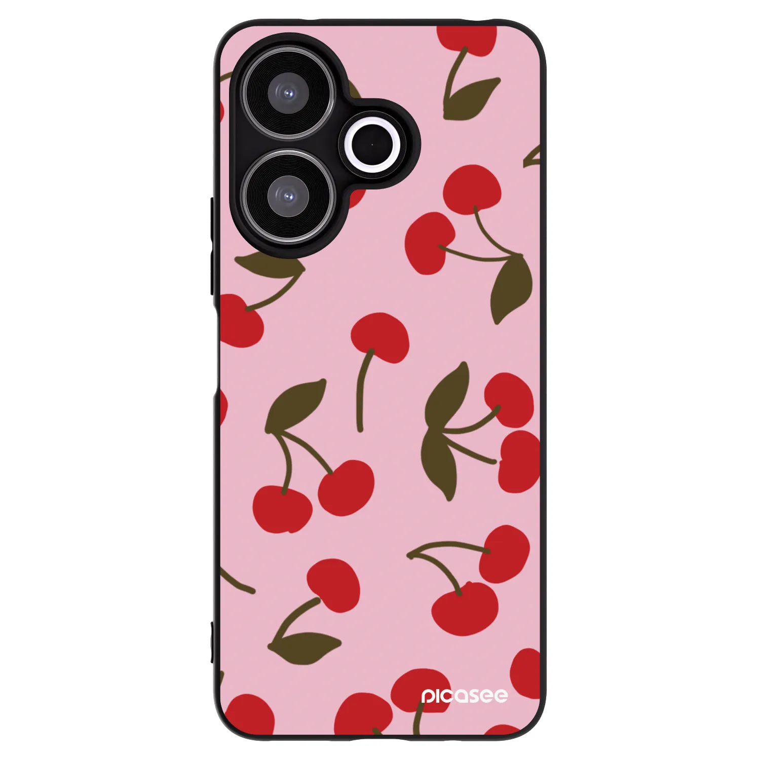 Picasee Μαύρη θήκη σιλικόνης για Xiaomi Redmi 13 4G - Cherry