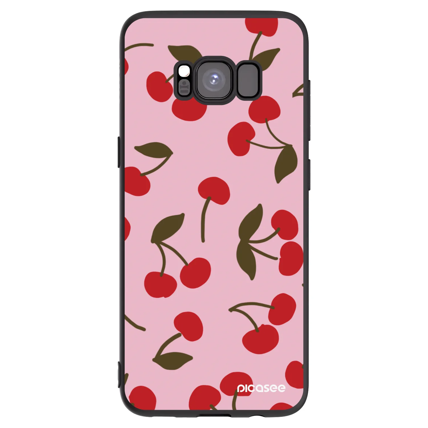 Picasee Μαύρη θήκη σιλικόνης για Samsung Galaxy S8 G950F - Cherry