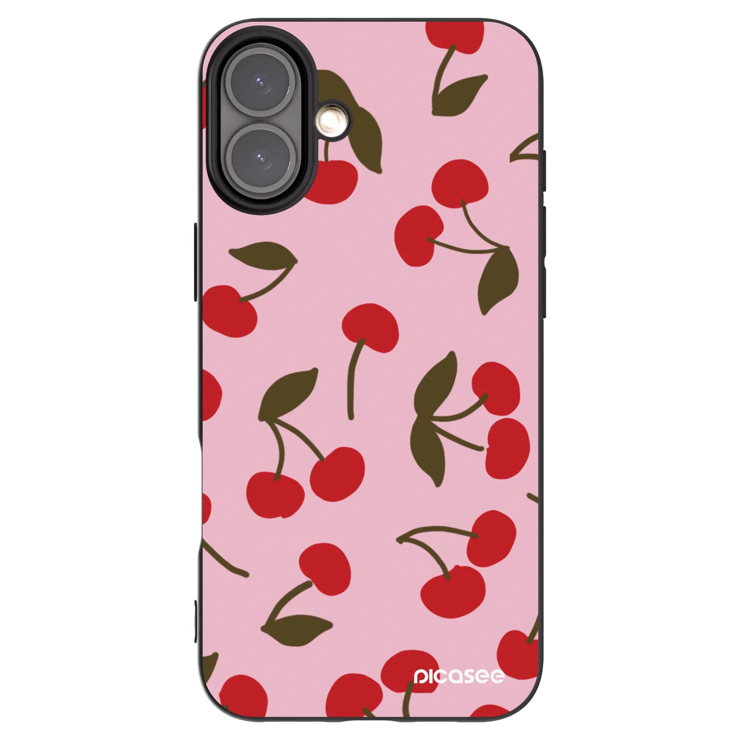 Picasee Μαύρη θήκη σιλικόνης για Apple iPhone 16 Plus - Cherry