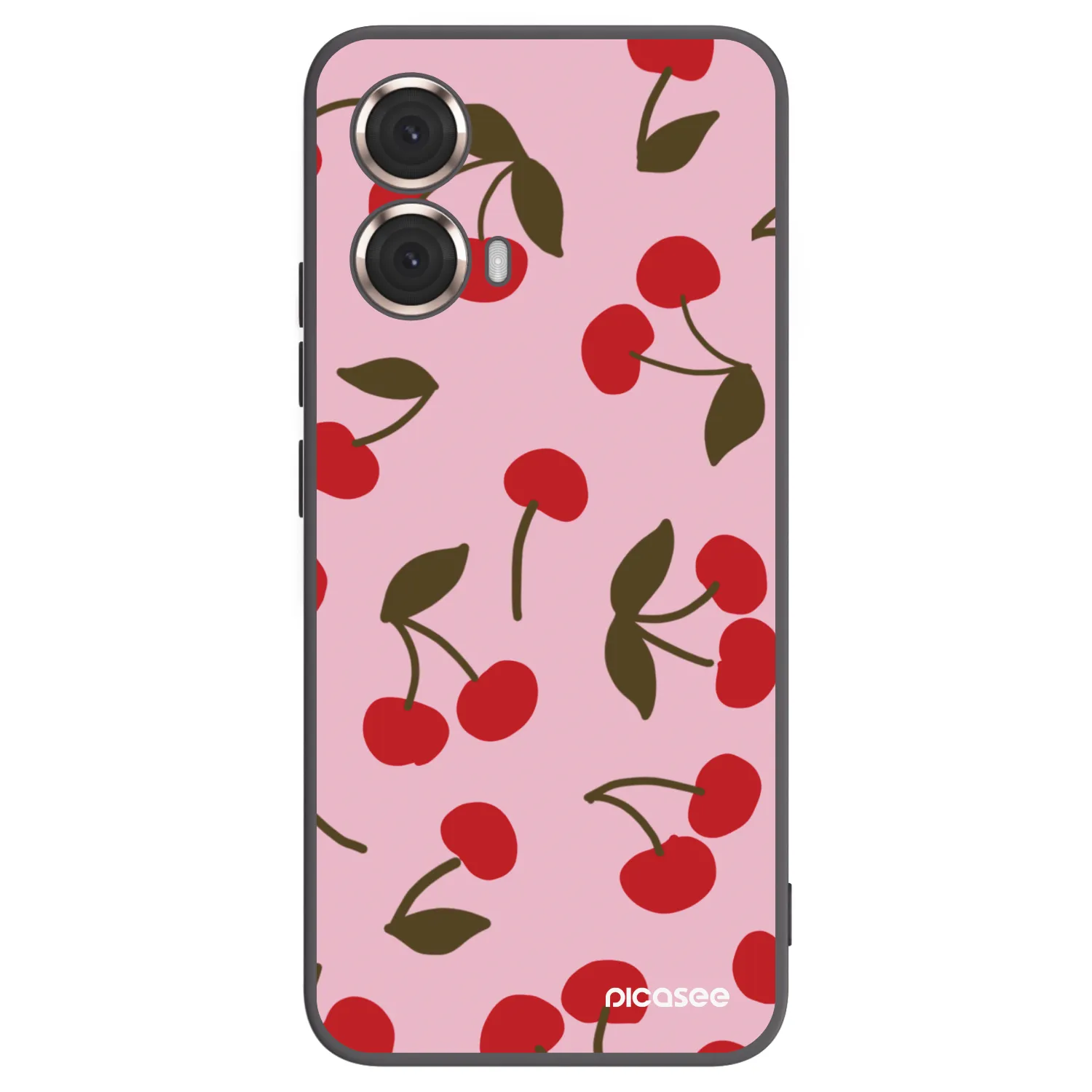 Picasee Μαύρη θήκη σιλικόνης για Motorola Moto G85 - Cherry
