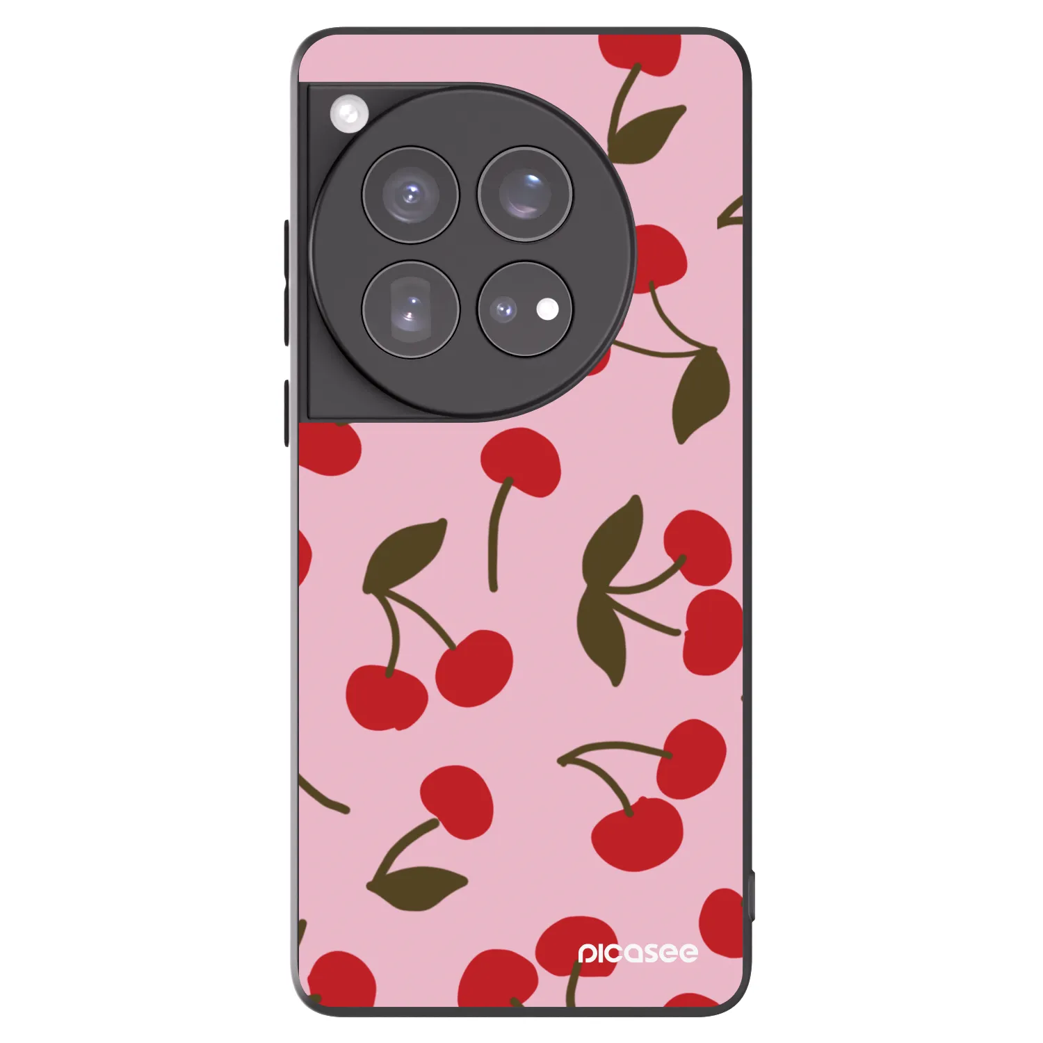 Picasee Μαύρη θήκη σιλικόνης για OnePlus 12 5G - Cherry
