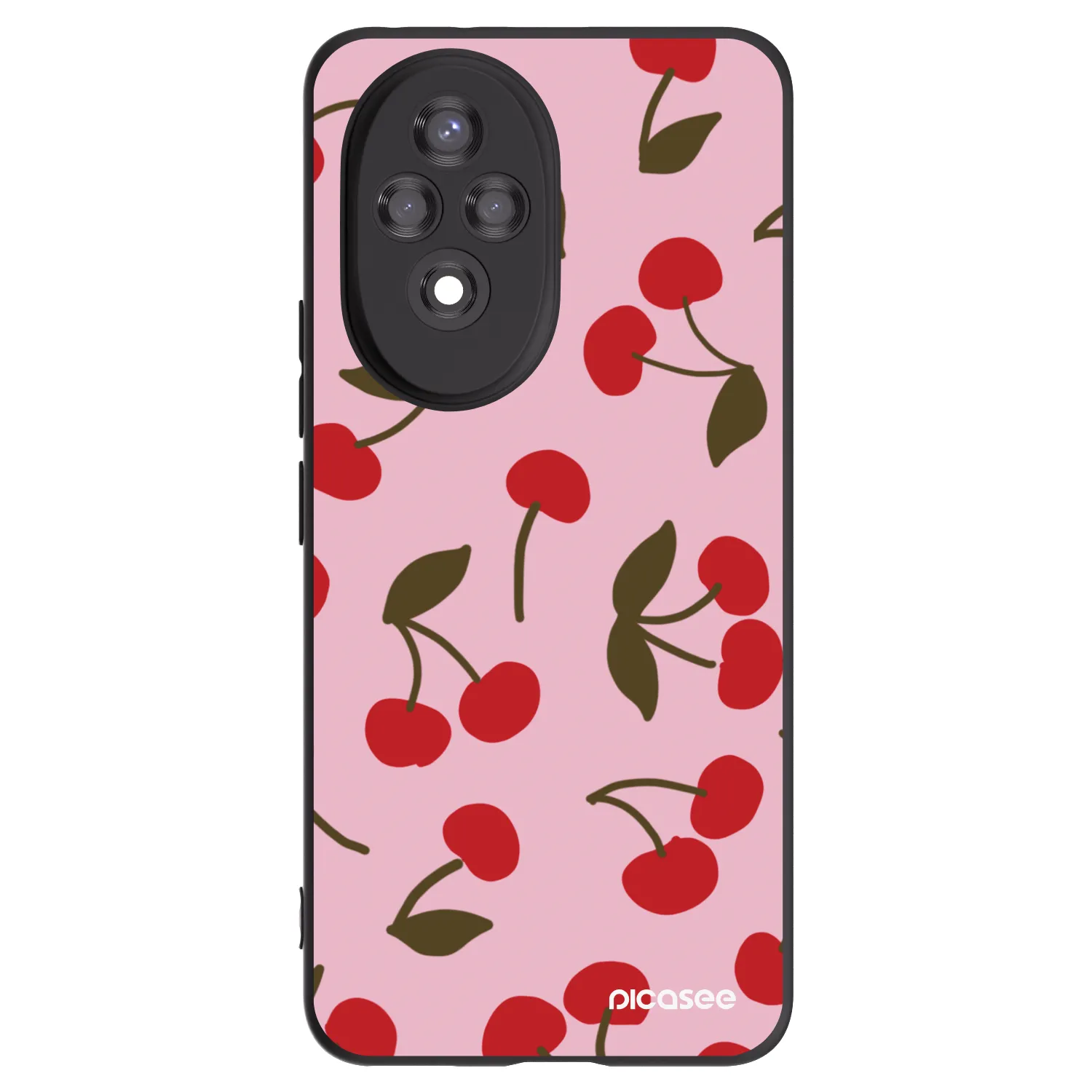 Picasee Μαύρη θήκη σιλικόνης για Honor 200 Pro 5G - Cherry