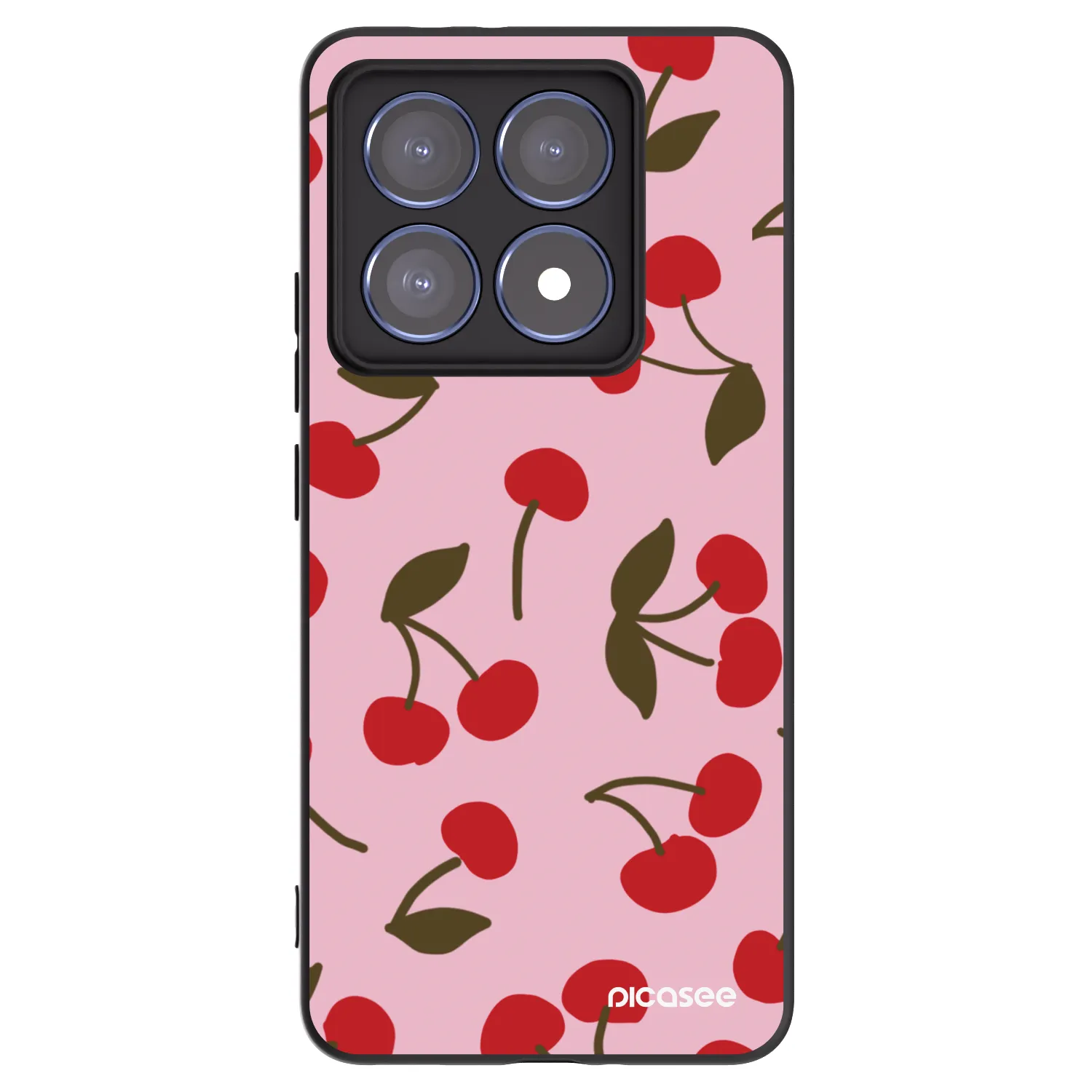 Picasee Μαύρη θήκη σιλικόνης για Xiaomi 14T Pro - Cherry