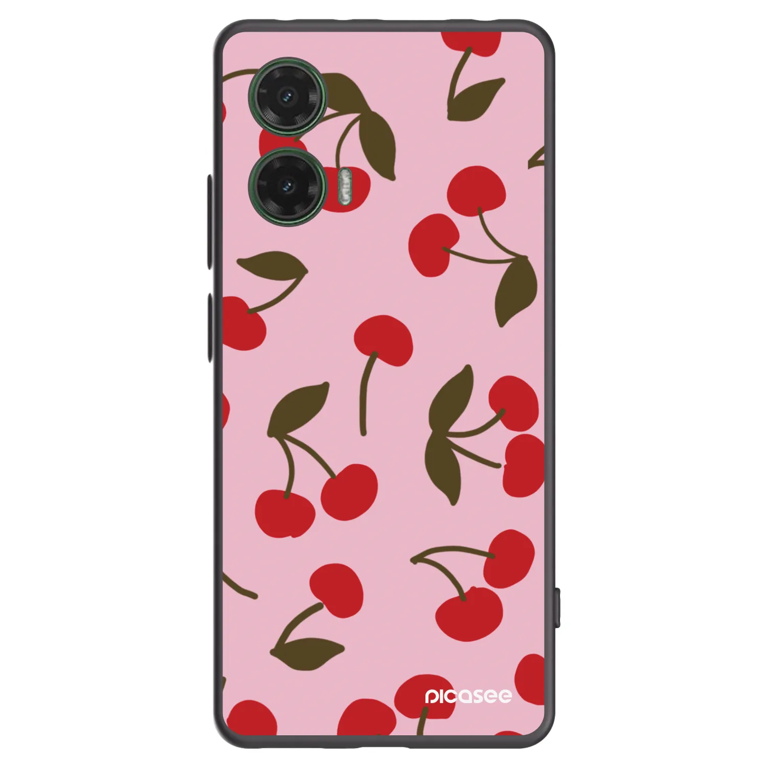 Picasee Μαύρη θήκη σιλικόνης για Motorola Moto G35 5G - Cherry
