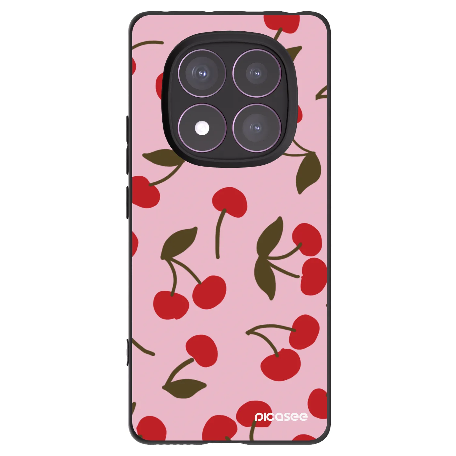 Picasee Μαύρη θήκη σιλικόνης για Xiaomi Redmi Note 14 Pro 4G - Cherry