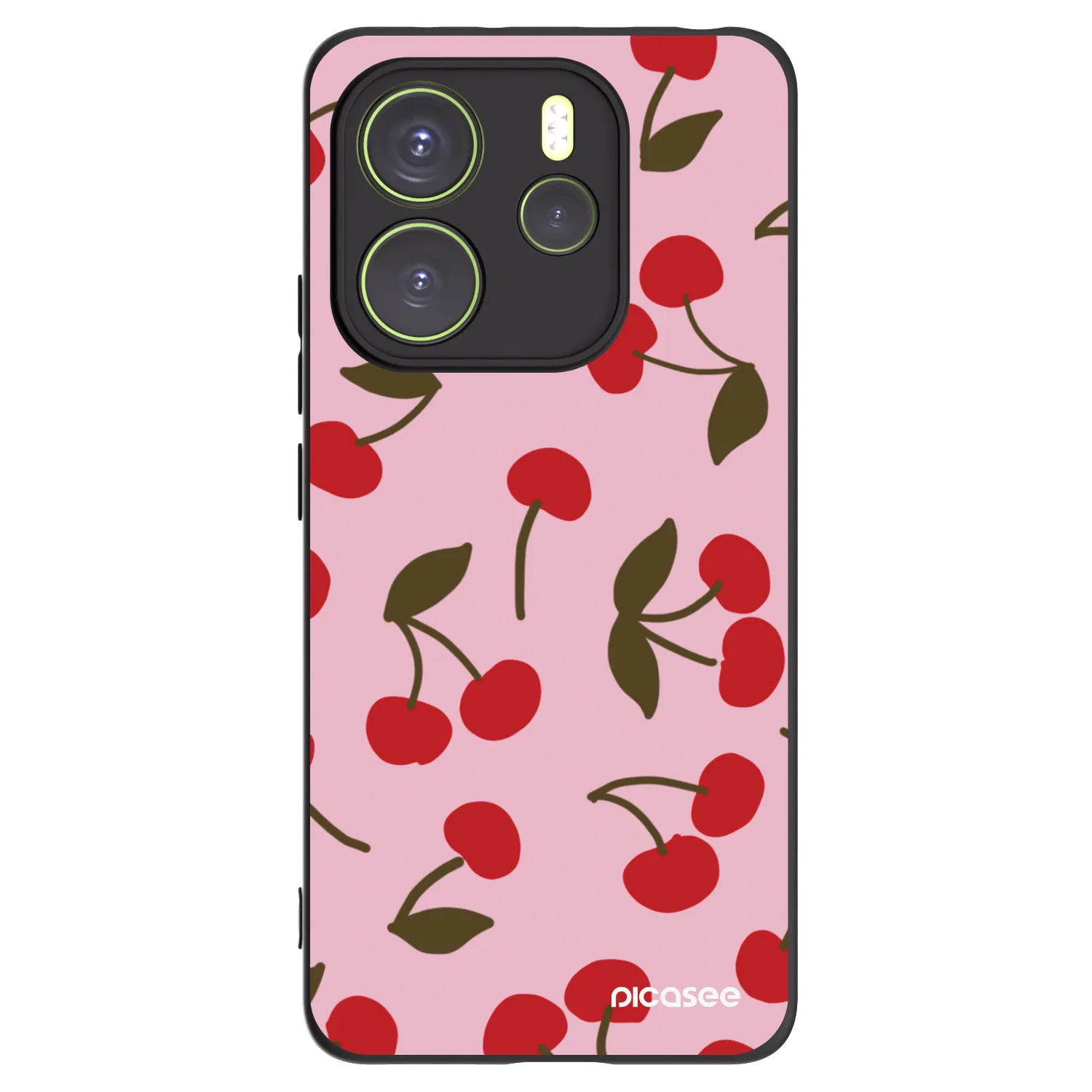 Picasee Μαύρη θήκη σιλικόνης για Xiaomi Redmi Note 14 4G - Cherry