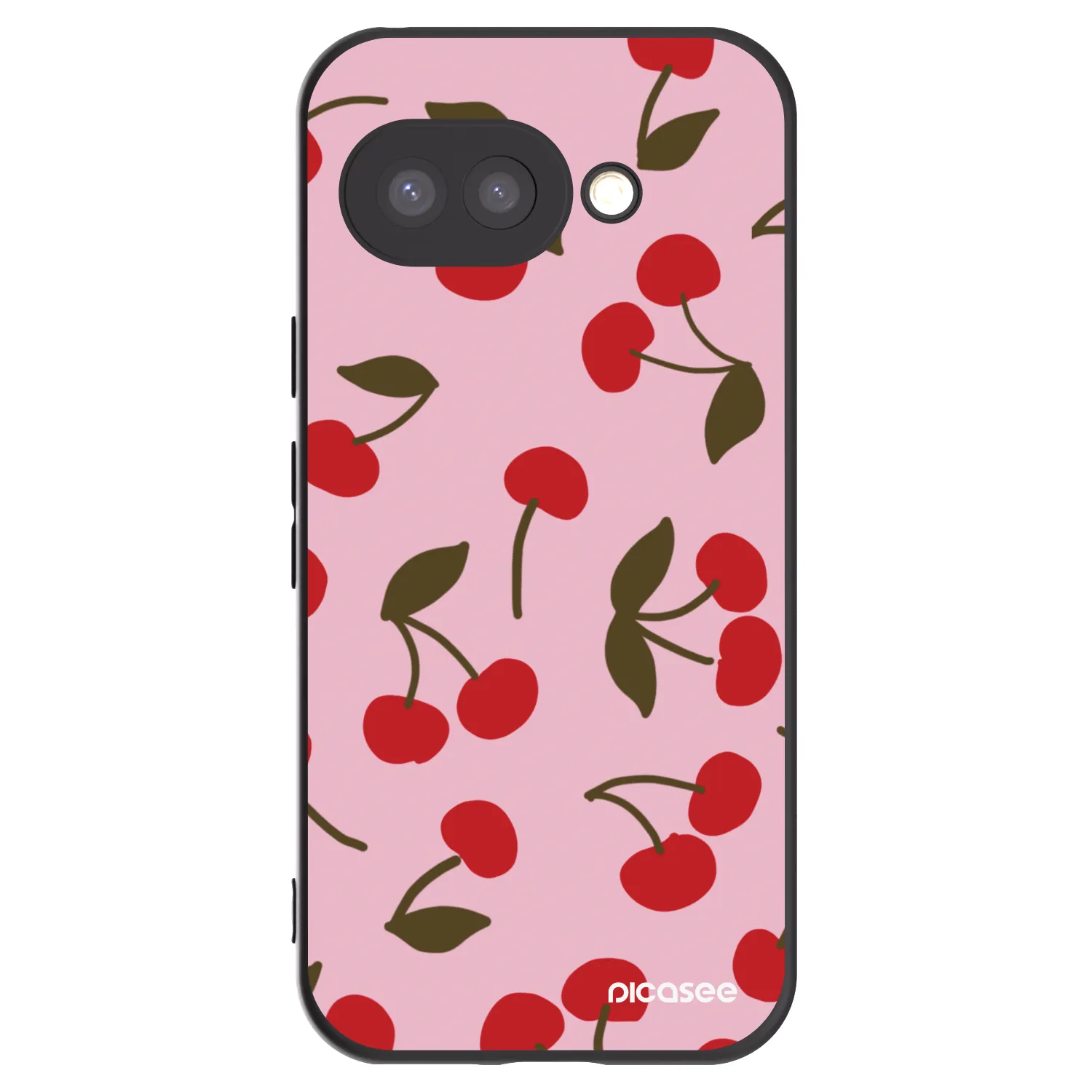 Picasee Μαύρη θήκη σιλικόνης για Google Pixel 9a - Cherry