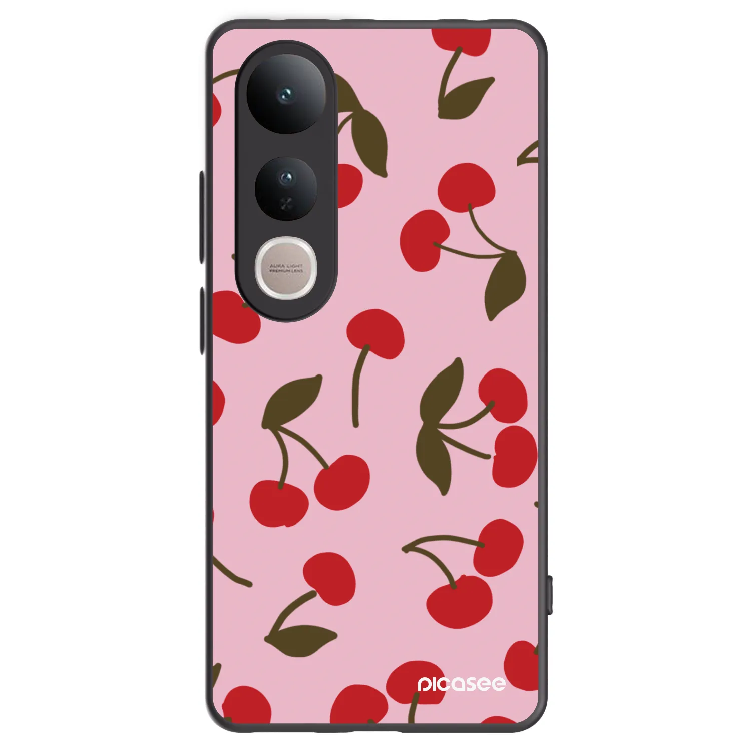 Picasee Μαύρη θήκη σιλικόνης για Vivo V50 Lite 5G - Cherry