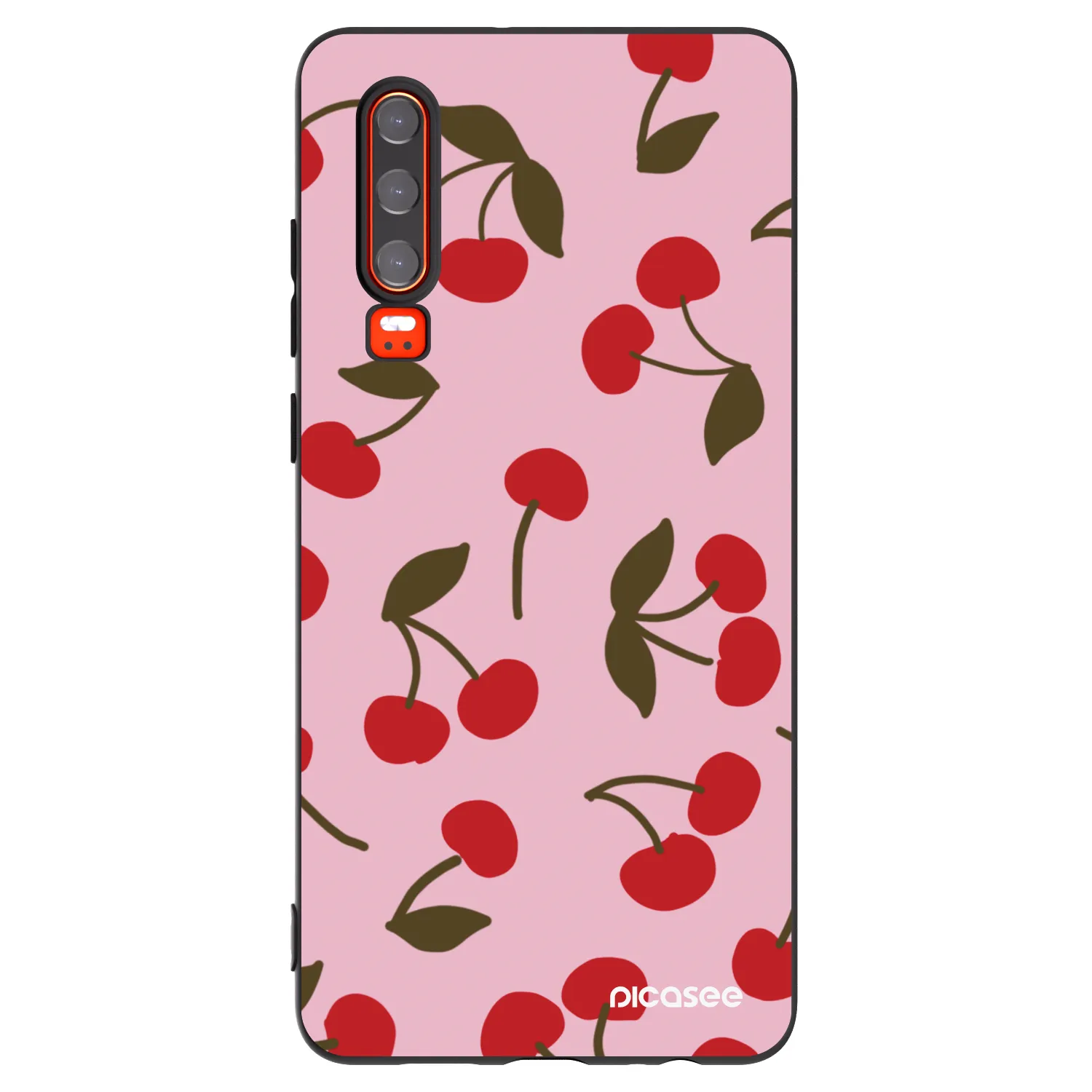 Picasee Μαύρη θήκη σιλικόνης για Huawei P30 - Cherry