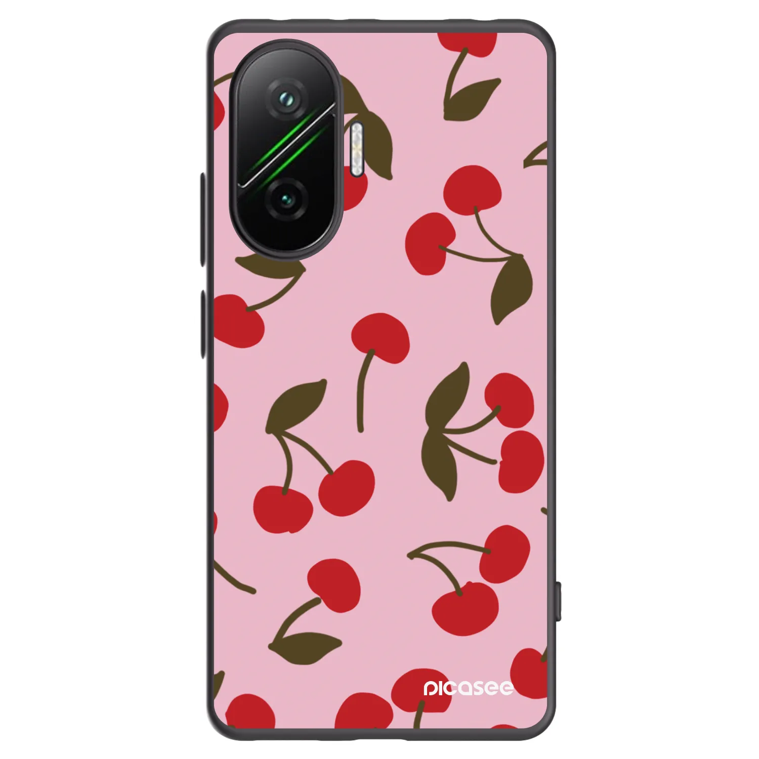 Picasee Μαύρη θήκη σιλικόνης για Xiaomi Poco F7 5G - Cherry