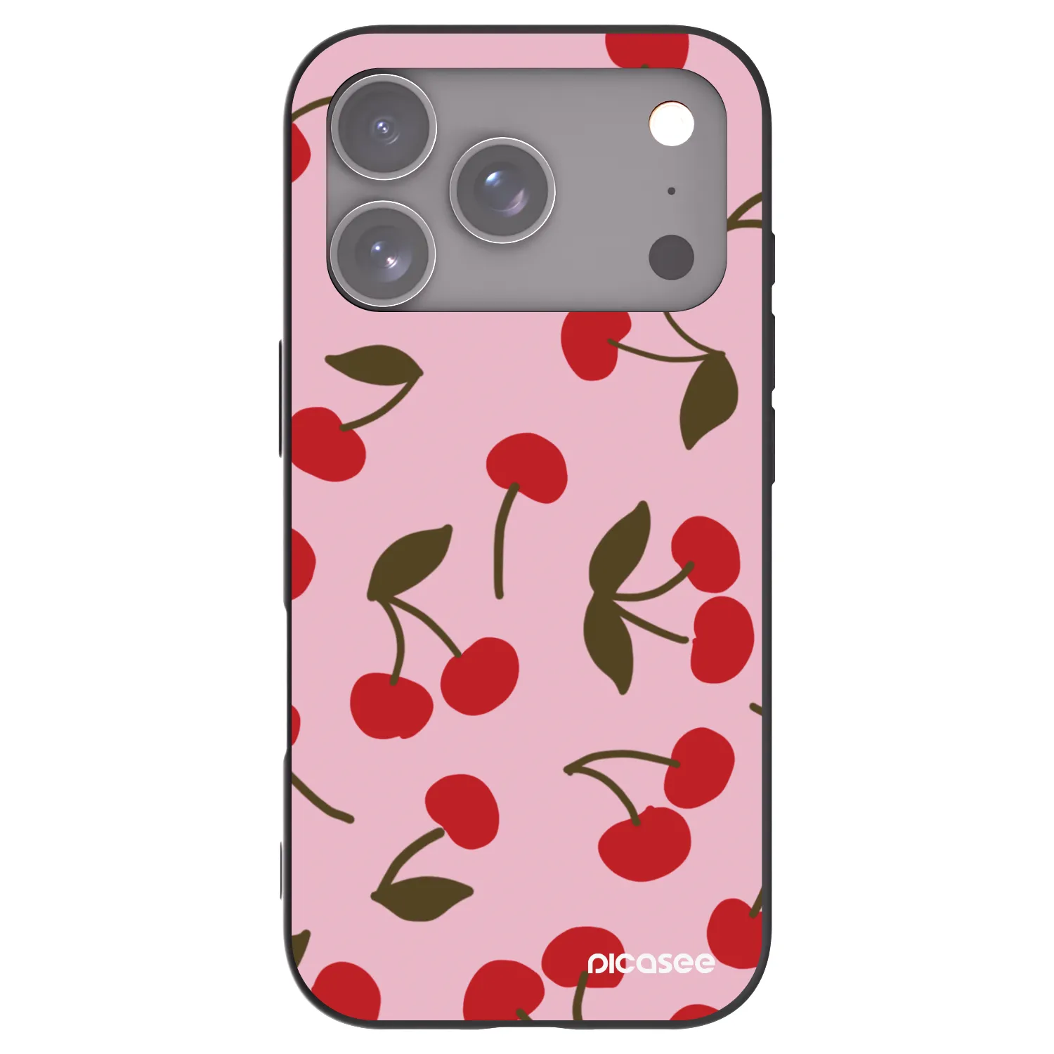 Picasee Μαύρη θήκη σιλικόνης για Apple iPhone 17 Pro - Cherry