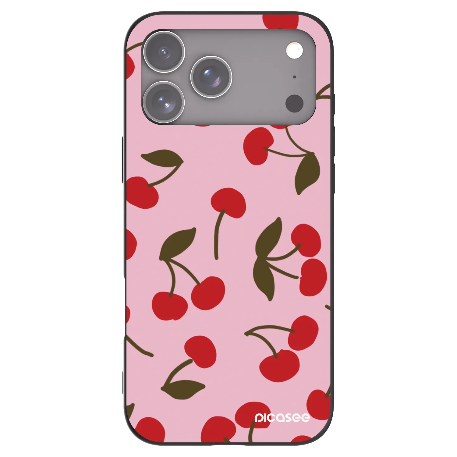 Picasee Μαύρη θήκη σιλικόνης για Apple iPhone 17 Pro Max - Cherry