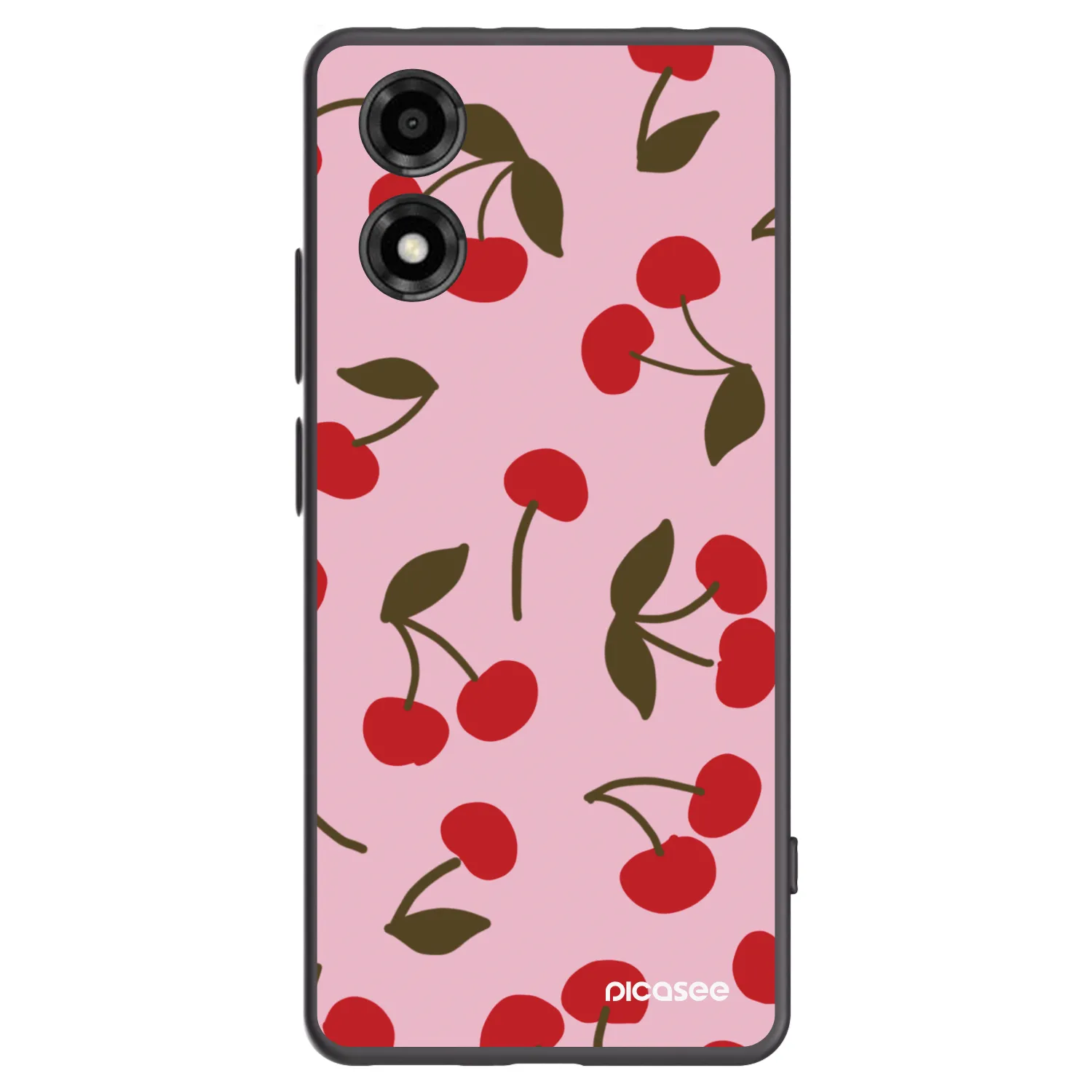 Picasee Μαύρη θήκη σιλικόνης για Motorola Moto E14 - Cherry