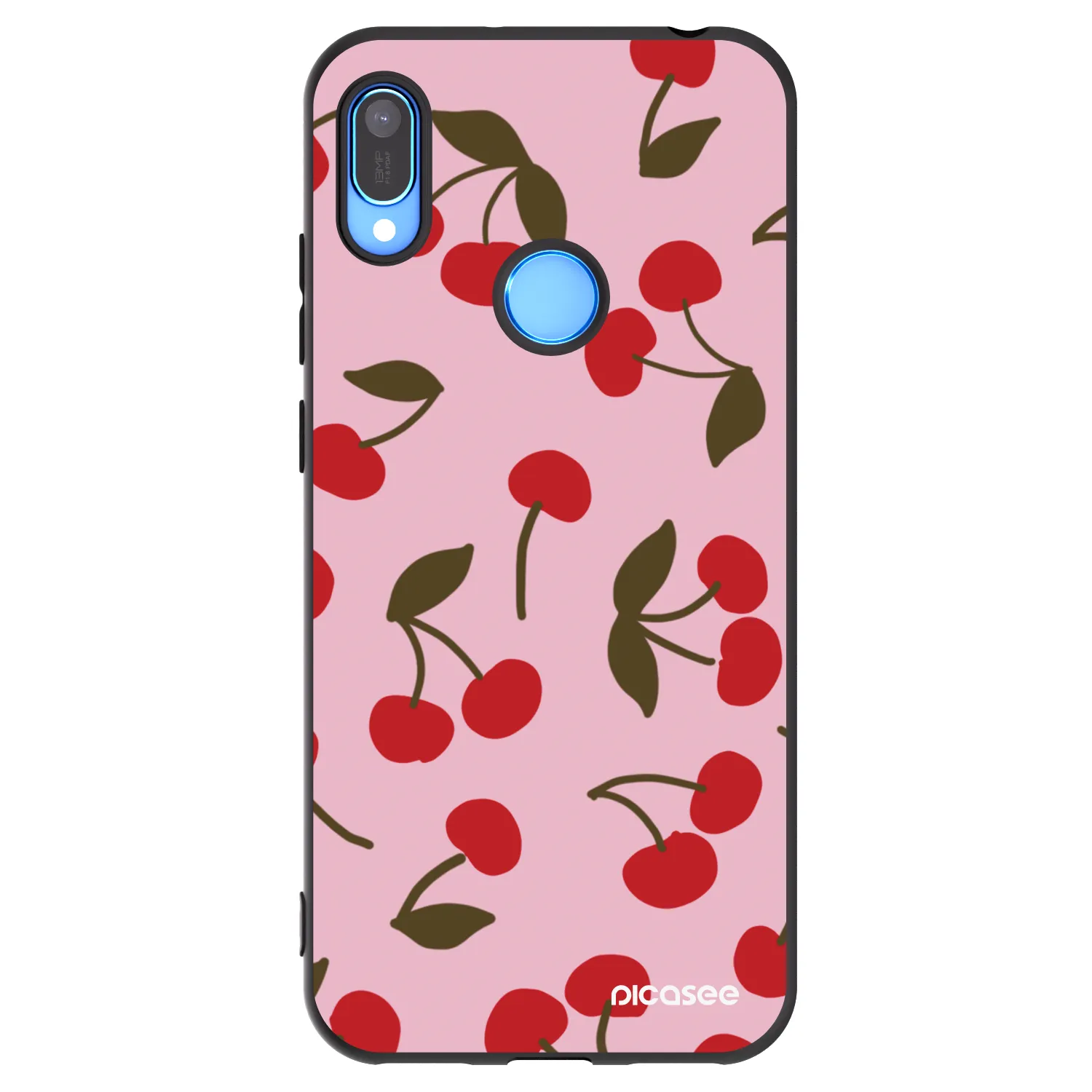 Picasee Μαύρη θήκη σιλικόνης για Huawei Y6 2019 - Cherry