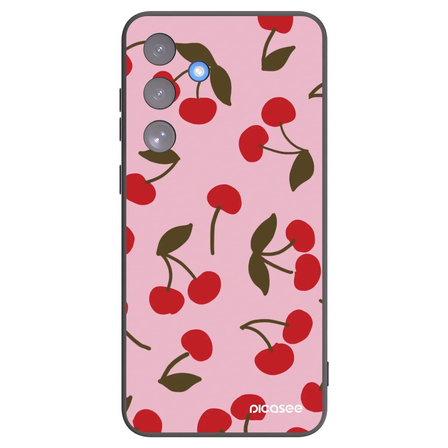 Picasee Μαύρη θήκη σιλικόνης για Samsung Galaxy S25 FE 5G - Cherry