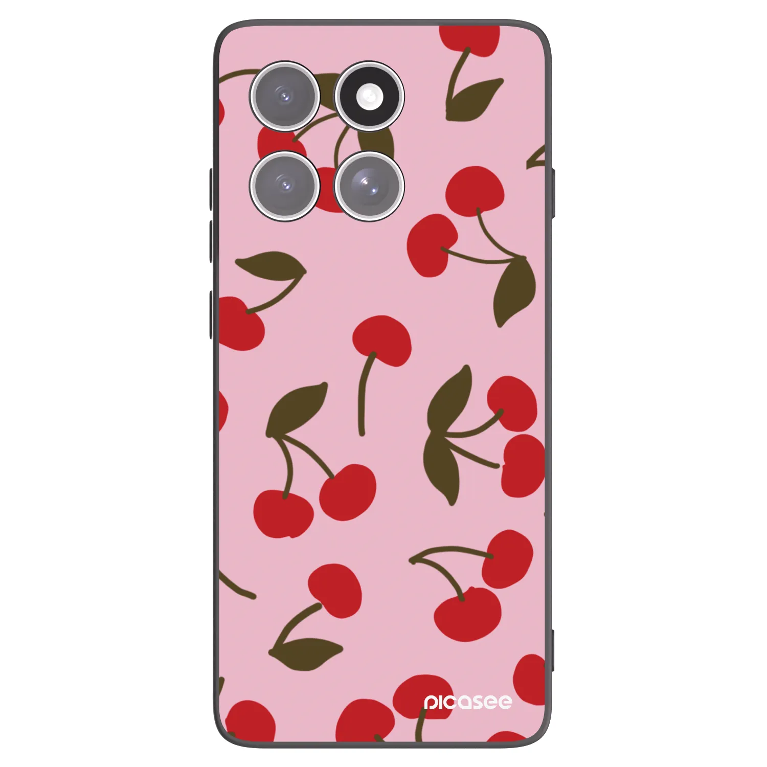 Picasee Μαύρη θήκη σιλικόνης για Motorola Edge 60 Fusion - Cherry