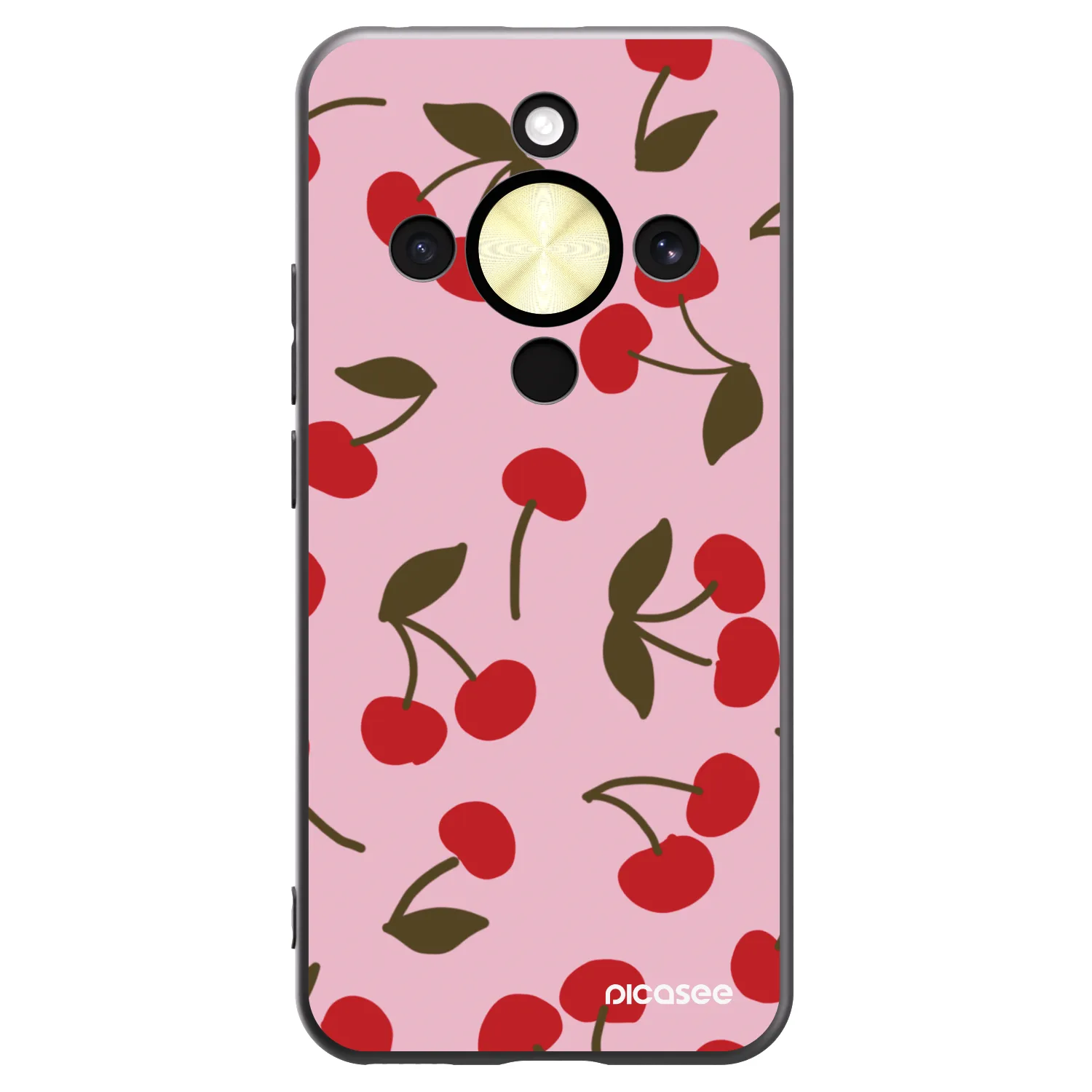 Picasee Μαύρη θήκη σιλικόνης για Honor Magic8 Lite 5G - Cherry