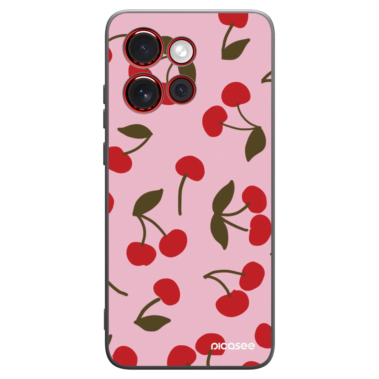 Picasee Μαύρη θήκη σιλικόνης για Motorola Edge 60 Neo 5G - Cherry