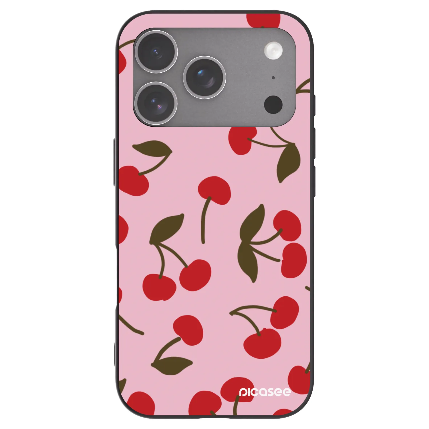 Picasee Μαύρη θήκη σιλικόνης για Apple iPhone 18 Pro - Cherry
