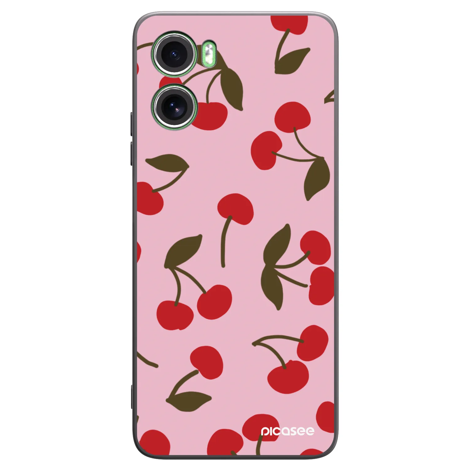 Picasee Μαύρη θήκη σιλικόνης για Motorola Moto G06 - Cherry