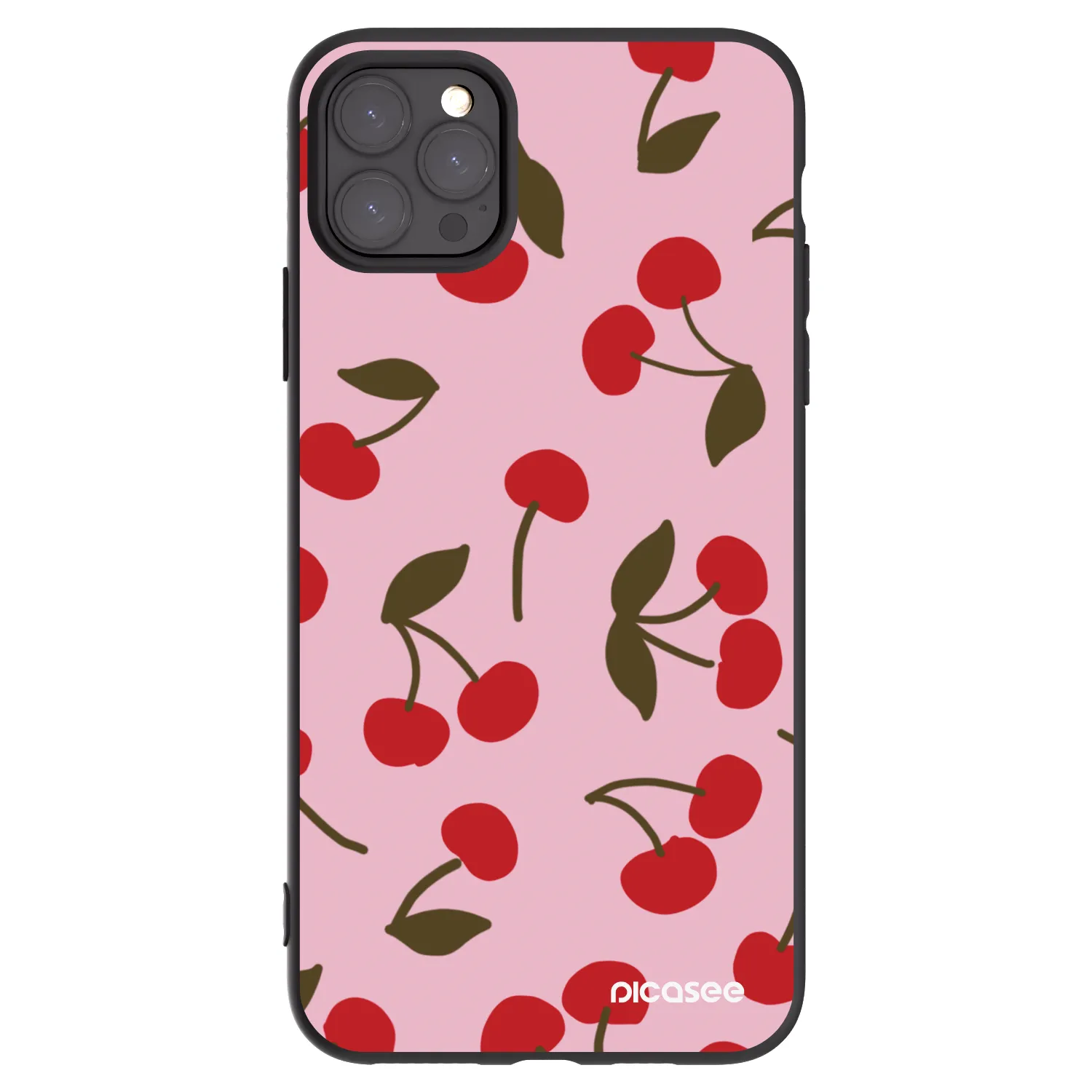 Picasee Μαύρη θήκη σιλικόνης για Apple iPhone 11 Pro Max - Cherry