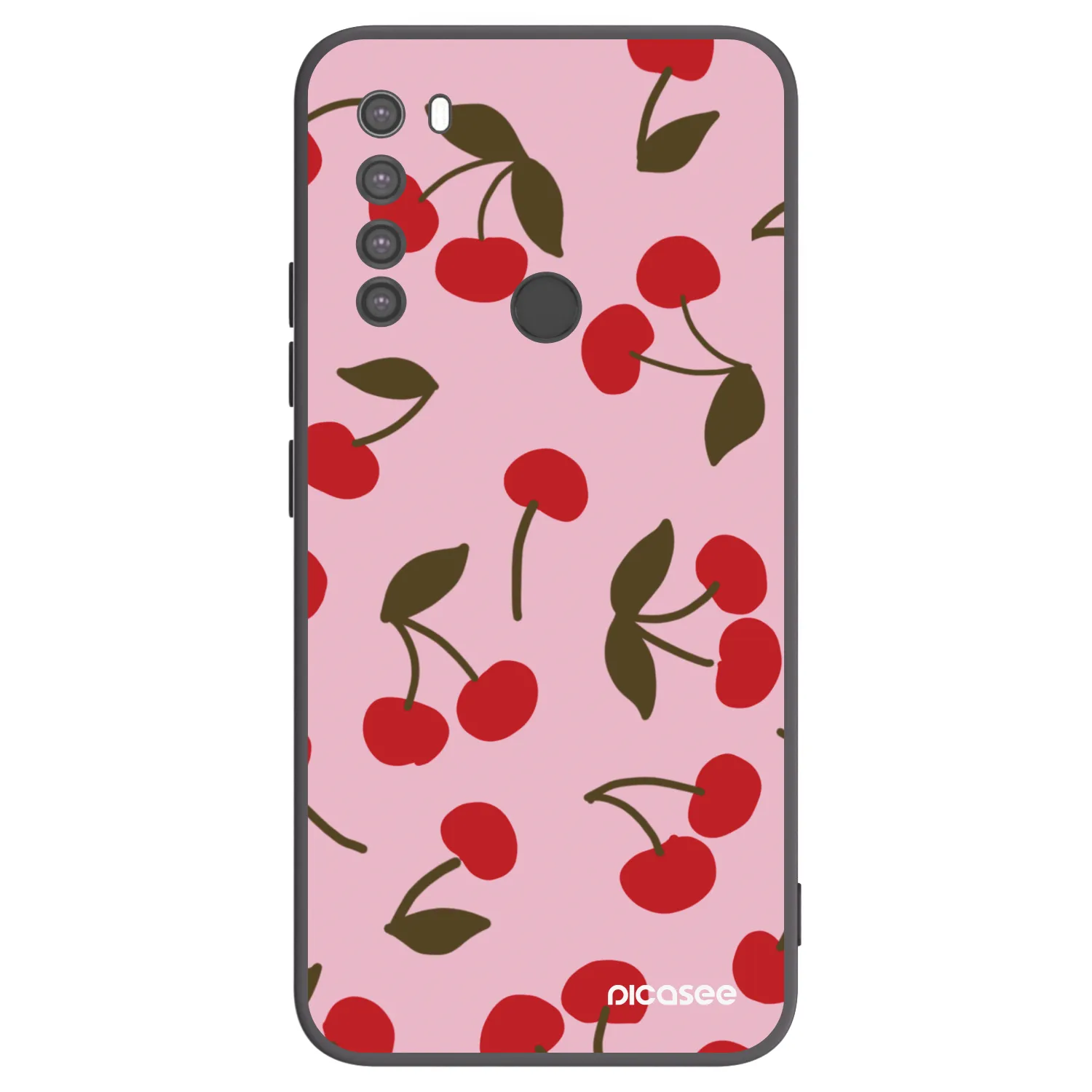 Picasee Μαύρη θήκη σιλικόνης για Xiaomi Redmi Note 8 - Cherry