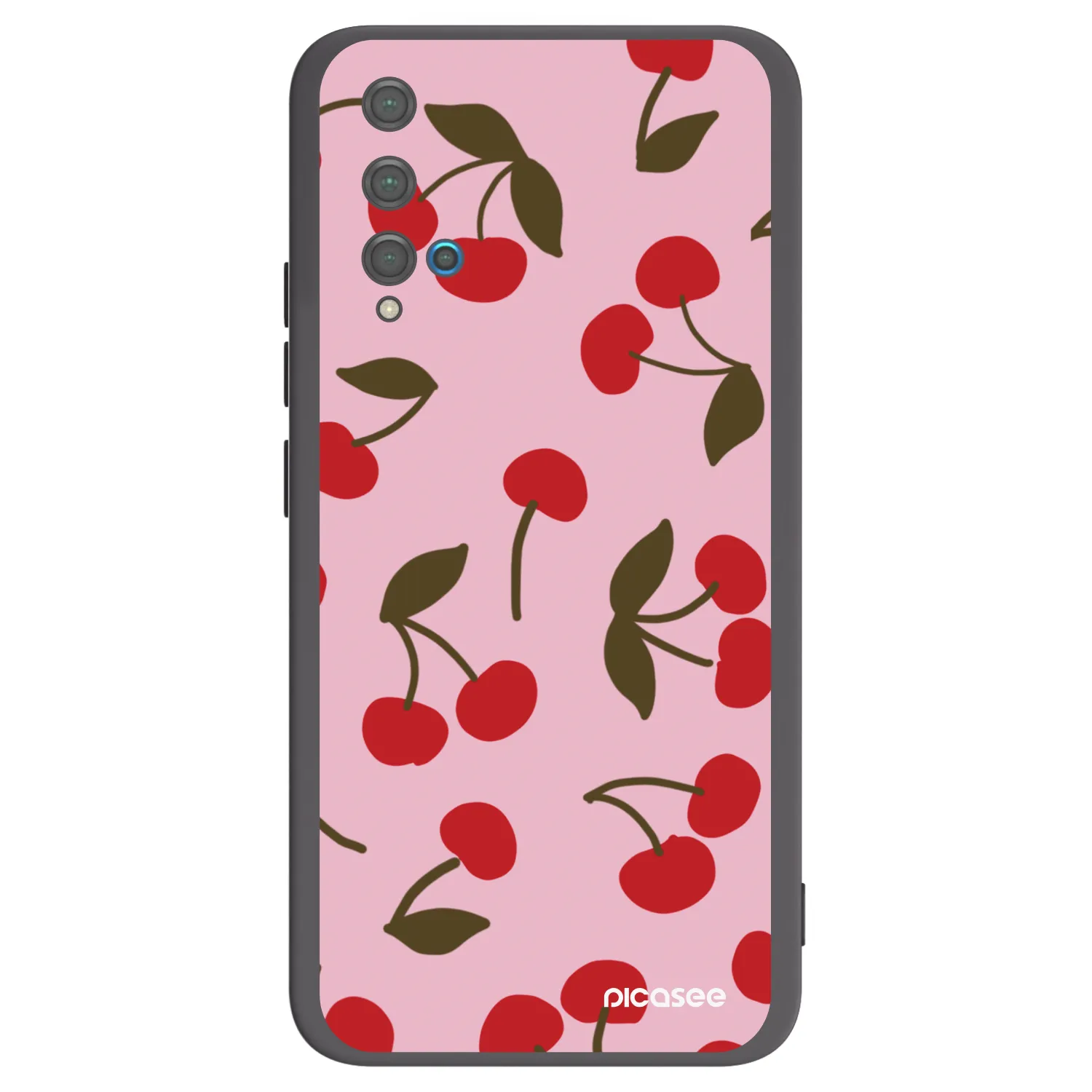 Picasee Μαύρη θήκη σιλικόνης για Huawei Nova 5T - Cherry