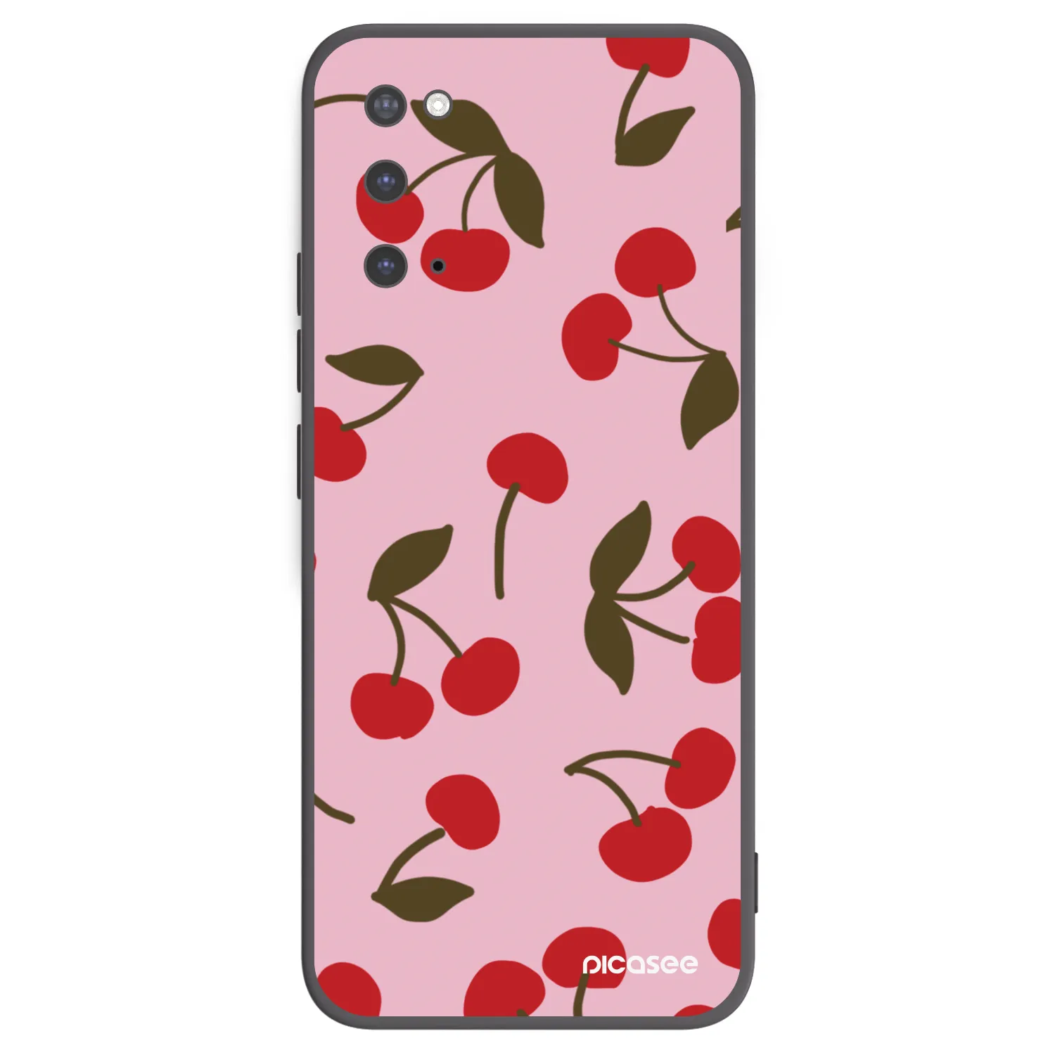 Picasee Μαύρη θήκη σιλικόνης για Samsung Galaxy S20 G980F - Cherry