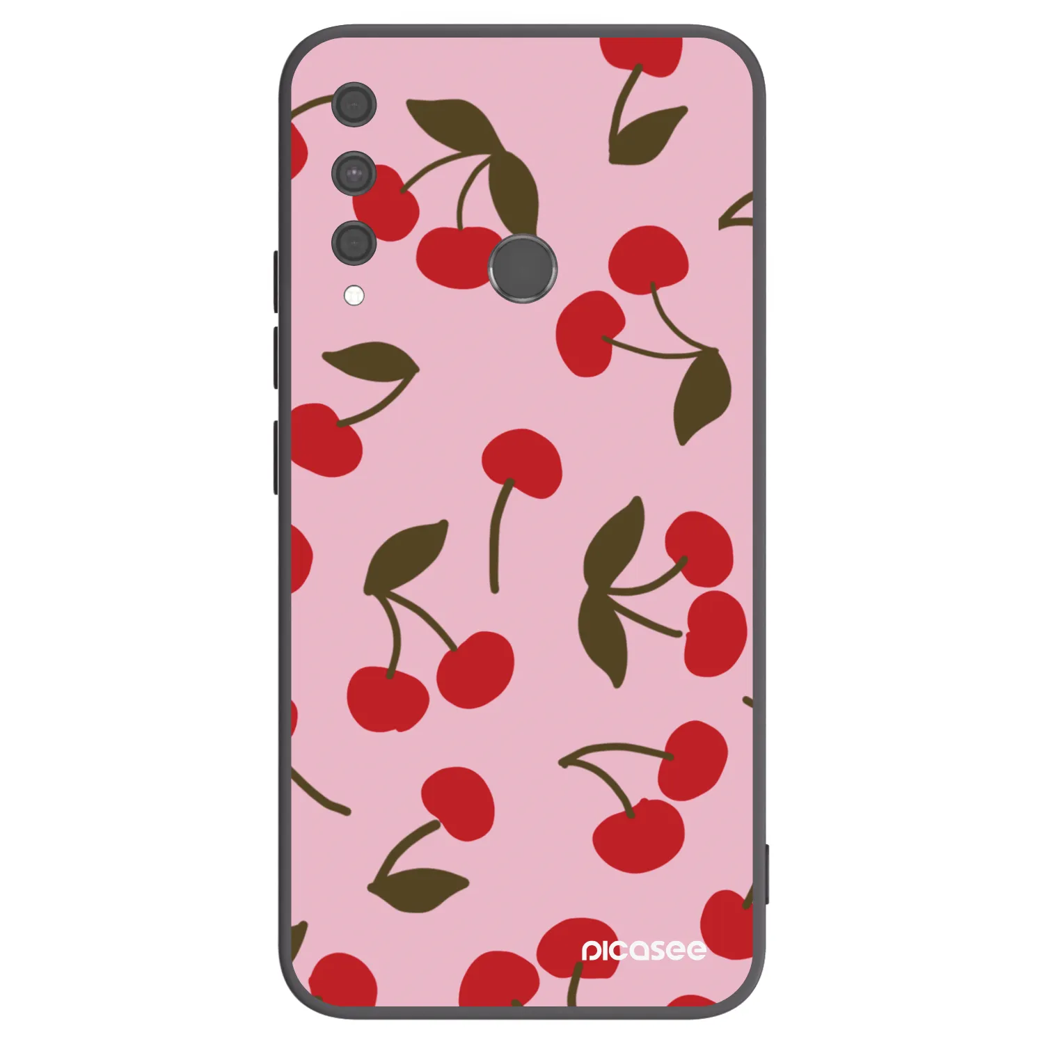 Picasee Μαύρη θήκη σιλικόνης για Huawei P40 Lite E - Cherry