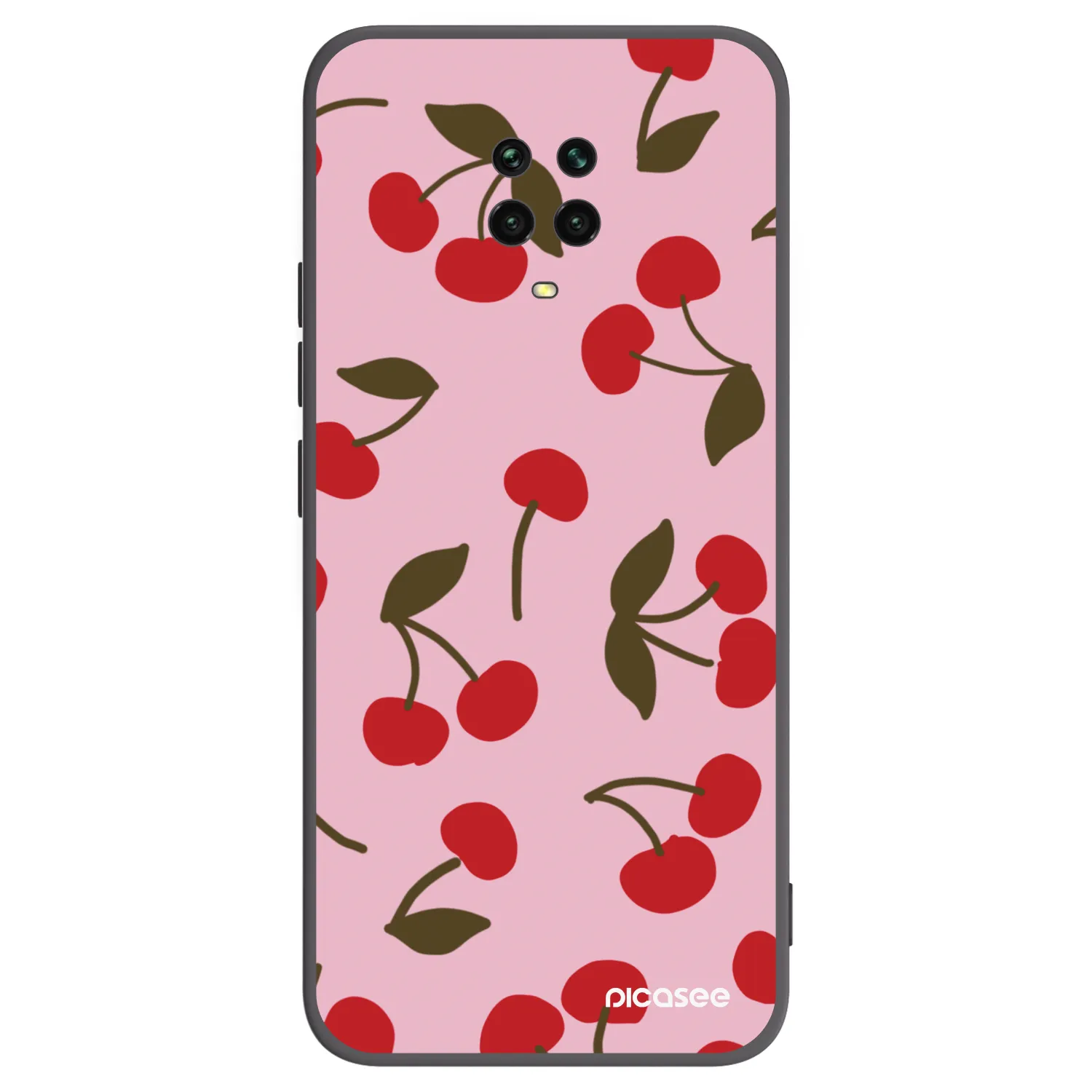 Picasee Μαύρη θήκη σιλικόνης για Xiaomi Redmi Note 9 Pro - Cherry