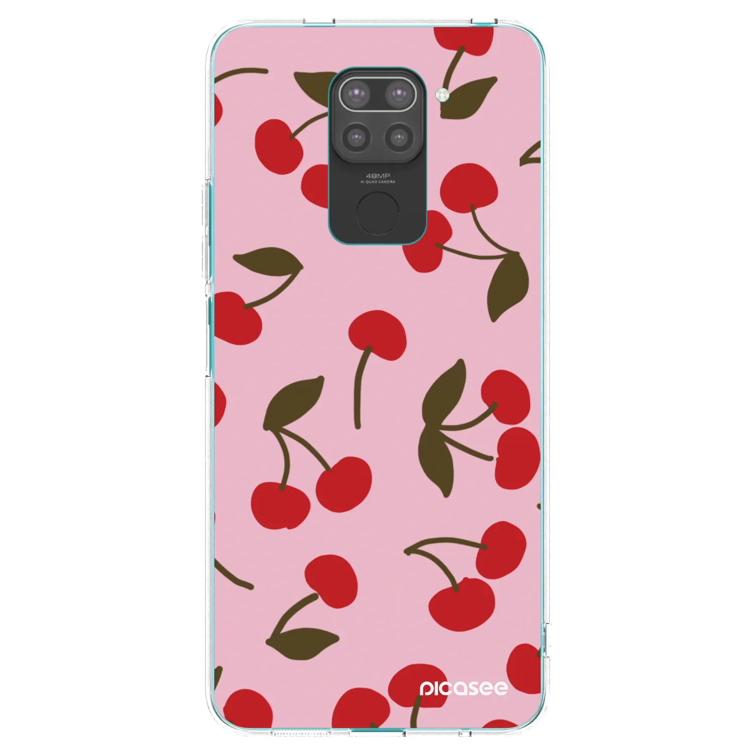 Picasee Μαύρη θήκη σιλικόνης για Xiaomi Redmi Note 9 - Cherry